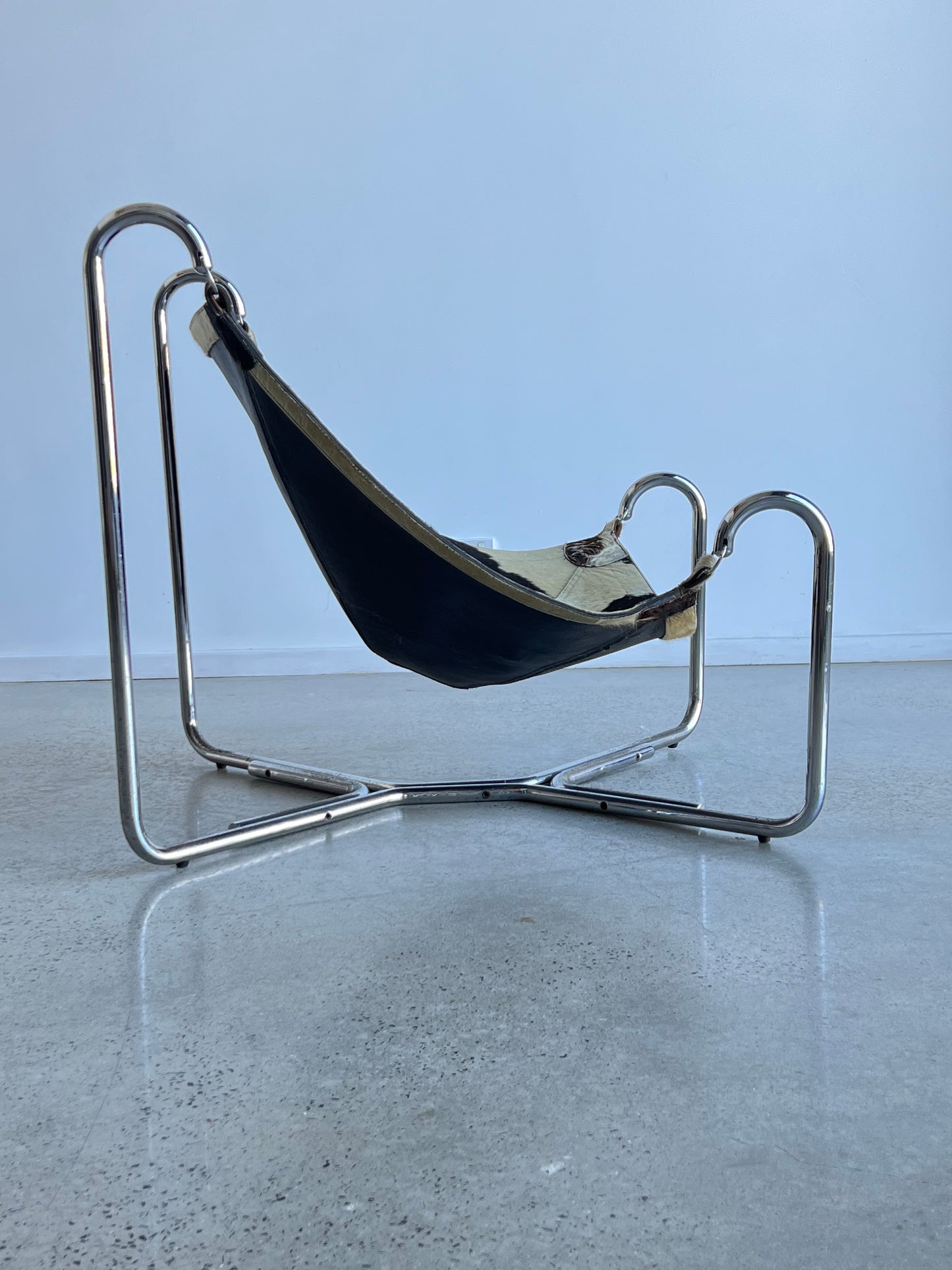 “Baffo” by Gianni Pareschi and Ezio Didone for Busnelli, Cow Leather Chair, 1969