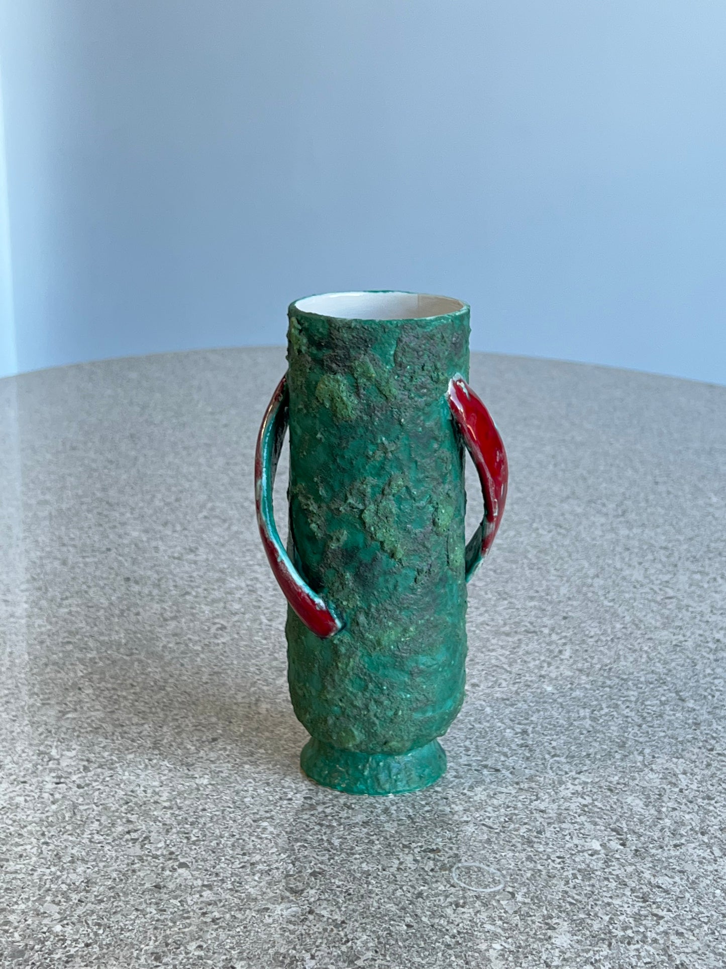 Italian Green Red Lava Vase, 1960s