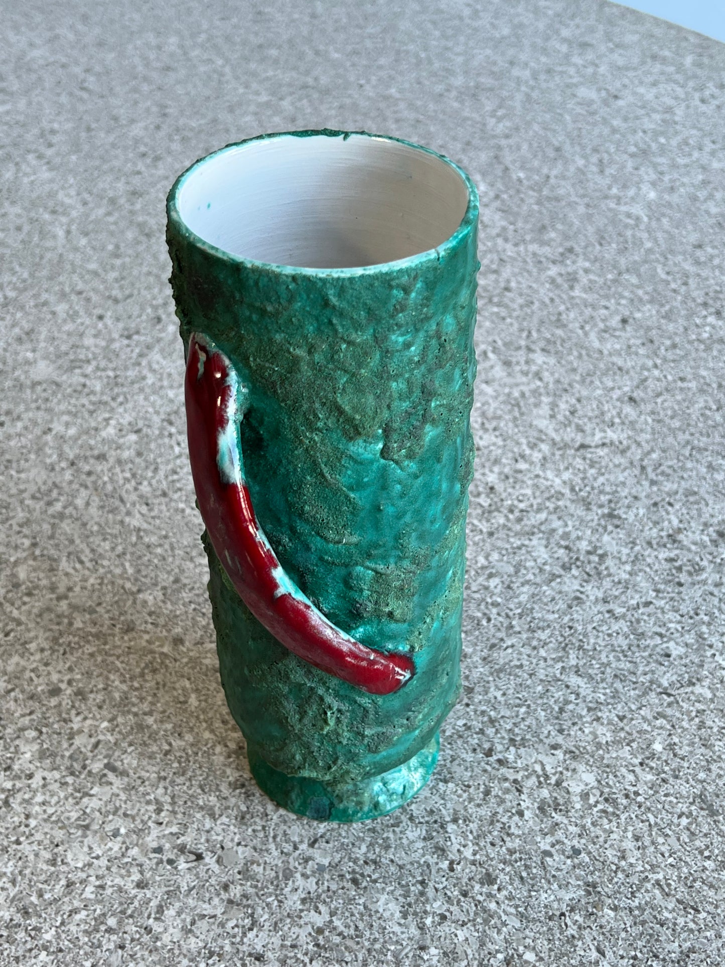 Italian Green Red Lava Vase, 1960s