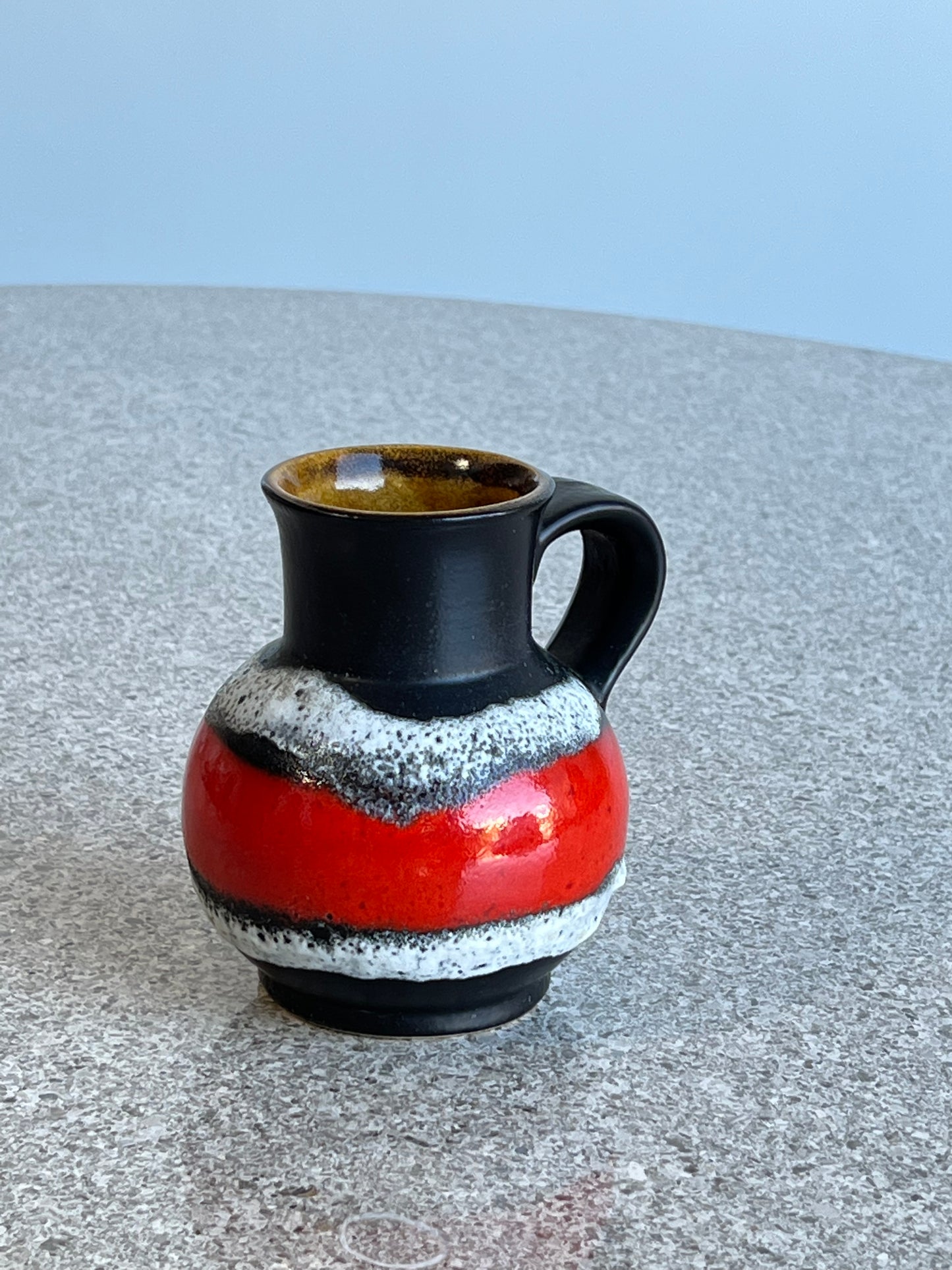West German Red and Black Glazed Ceramic Vase, 1960s