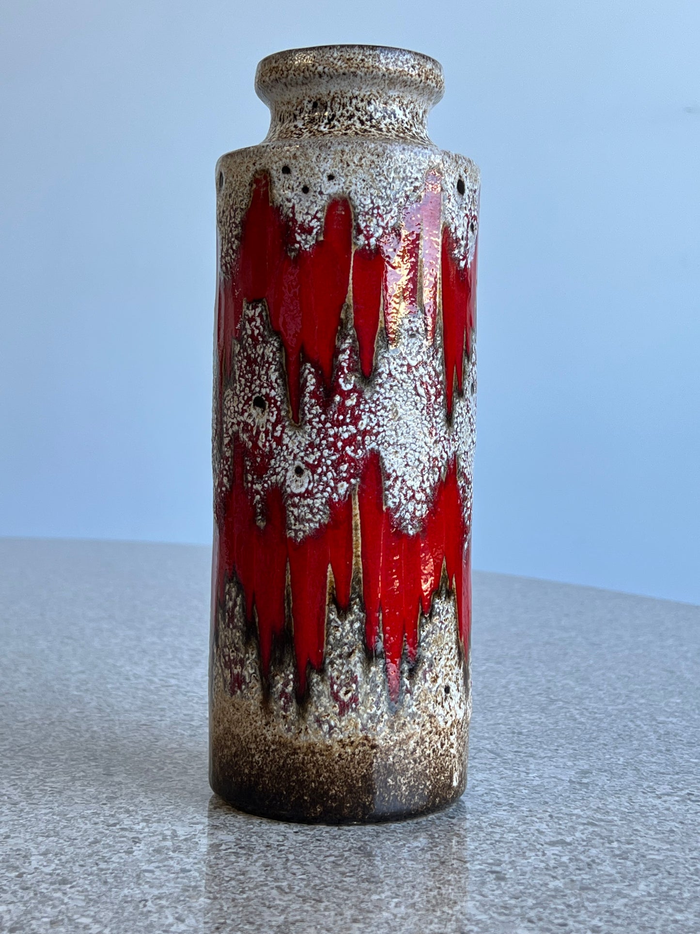 West German Red Glazed Ceramic Vase, 1960