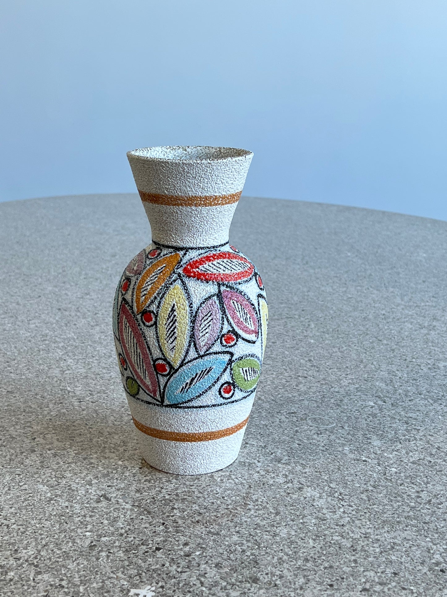 Italian Hand Painted Ceramic Vase, 1950s
