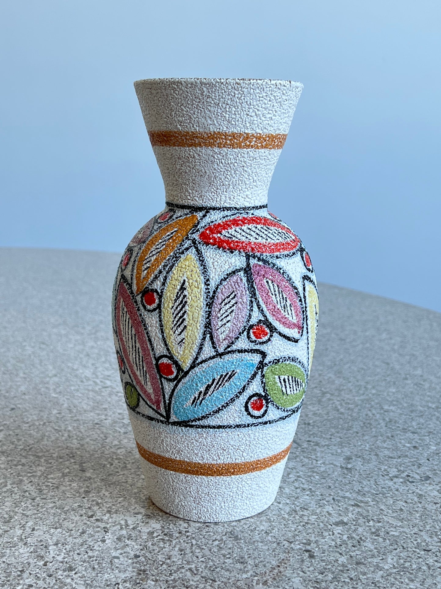 Italian Hand Painted Ceramic Vase, 1950s