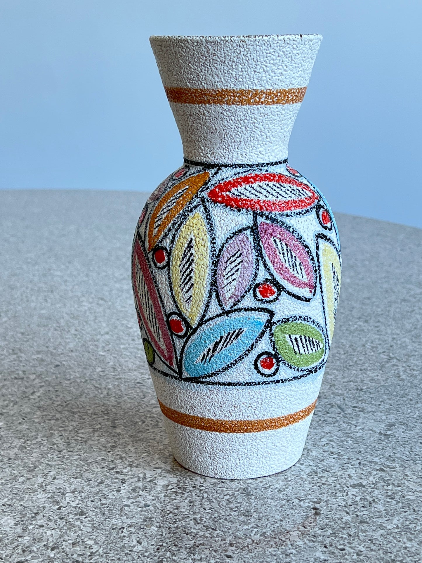 Italian Hand Painted Ceramic Vase, 1950s