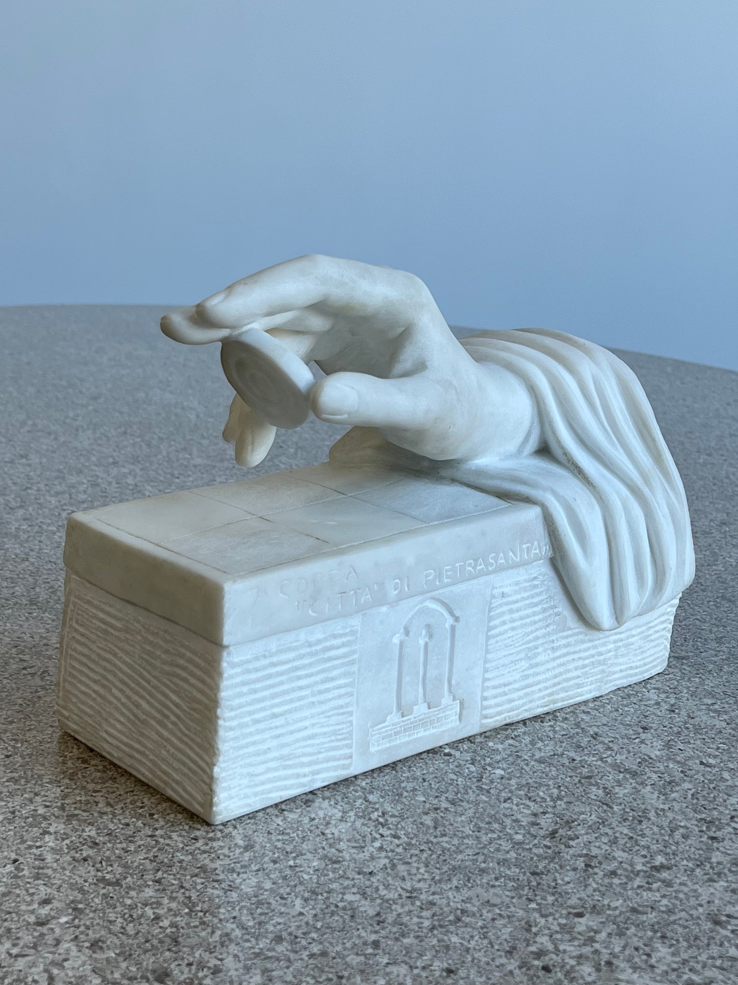 Carrara White Marble Hand Carved Sculpture, 1970s