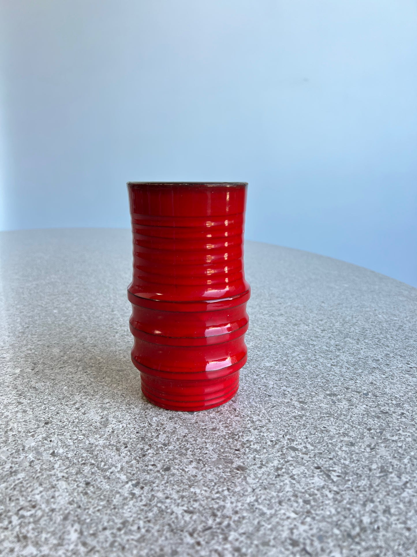 Italian Red Glazed Ceramic Vase, 1960s