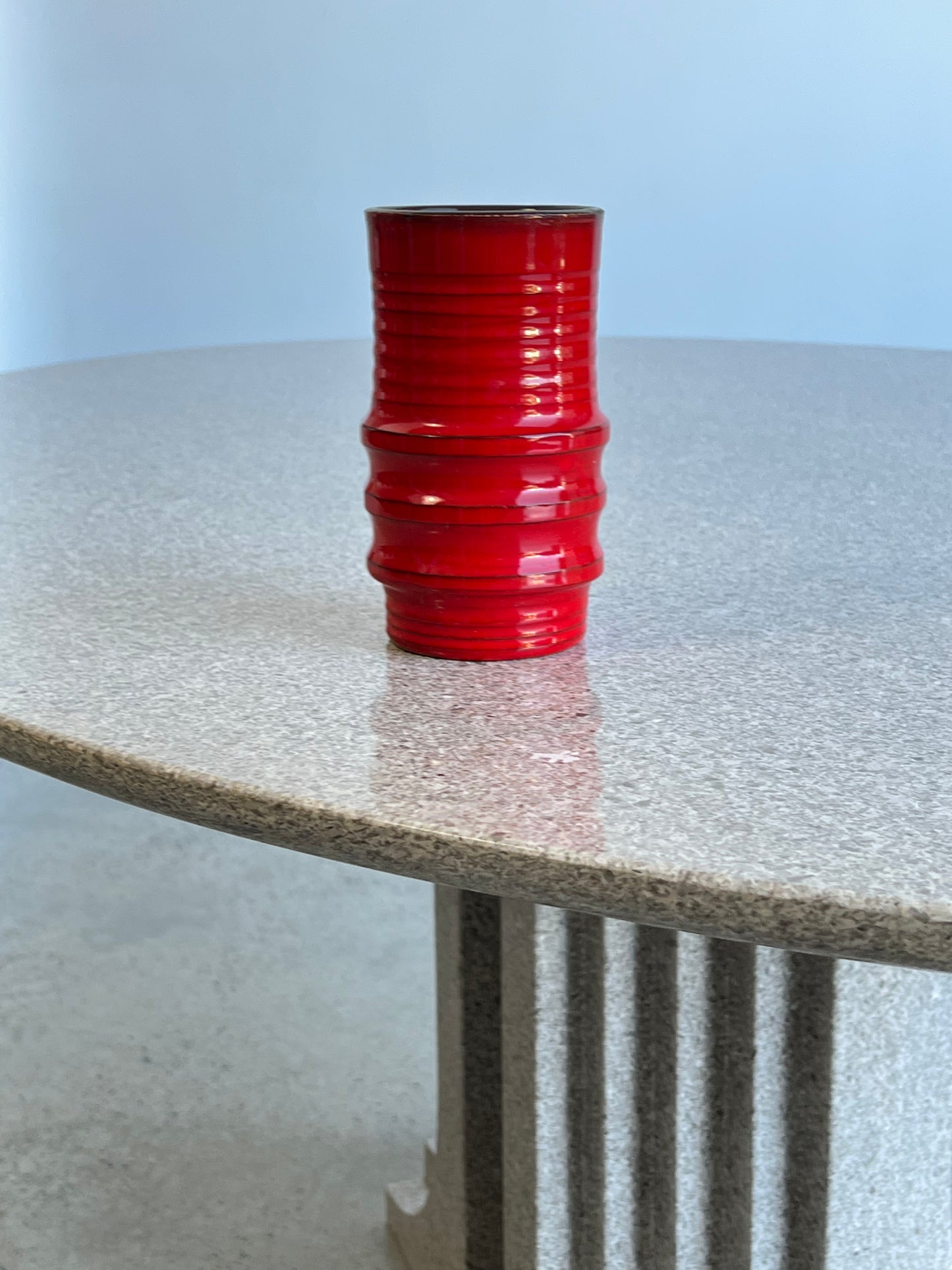 Italian Red Glazed Ceramic Vase, 1960s