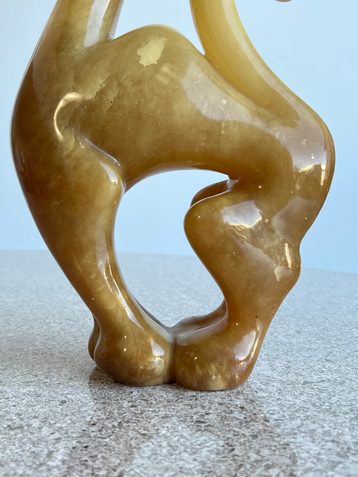 Italian Large in Amber and Onyx Cat Sculpture, 1970s