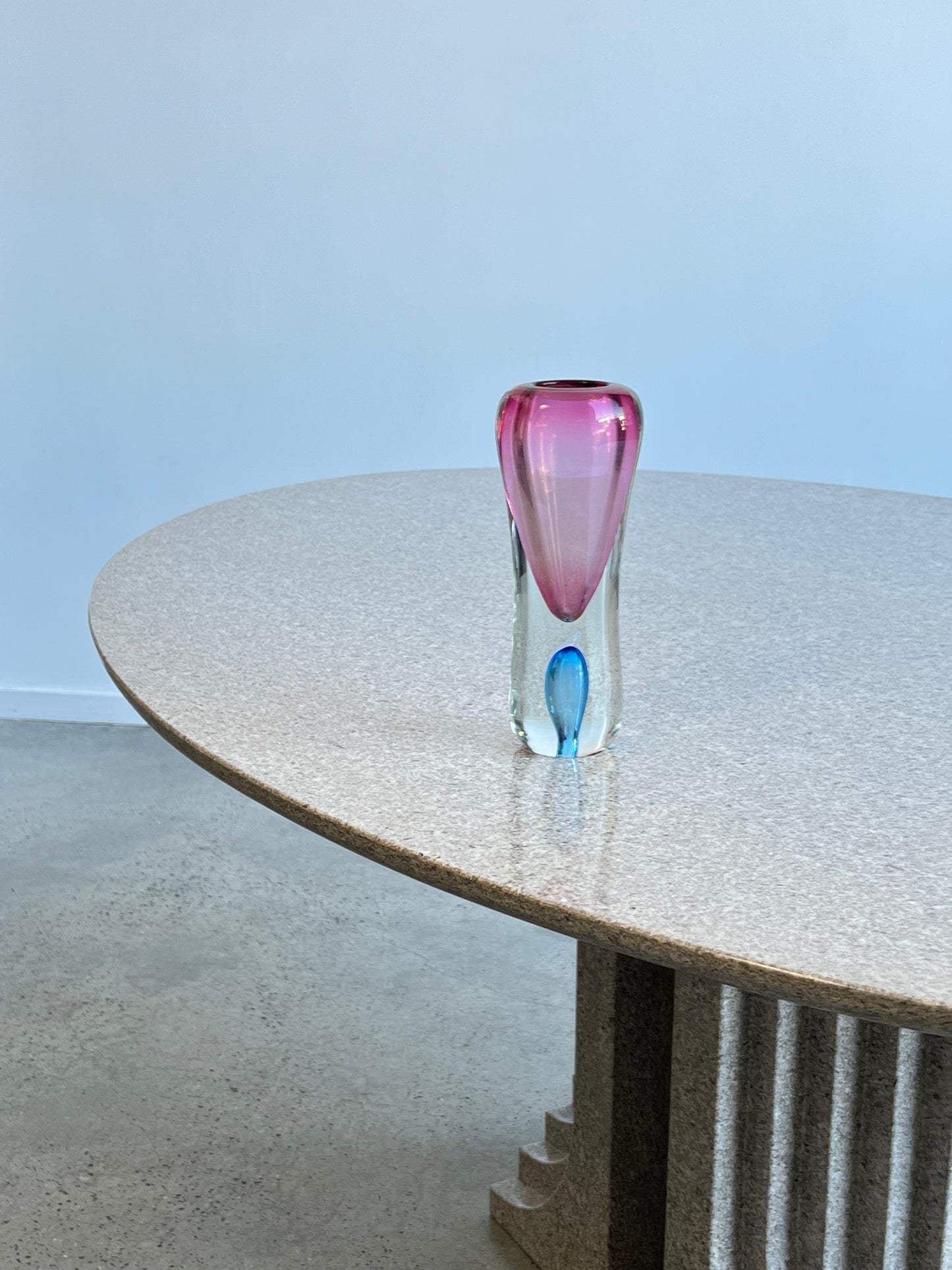 Murano Sommerso Pink and Blue Glass Vase, 1960s