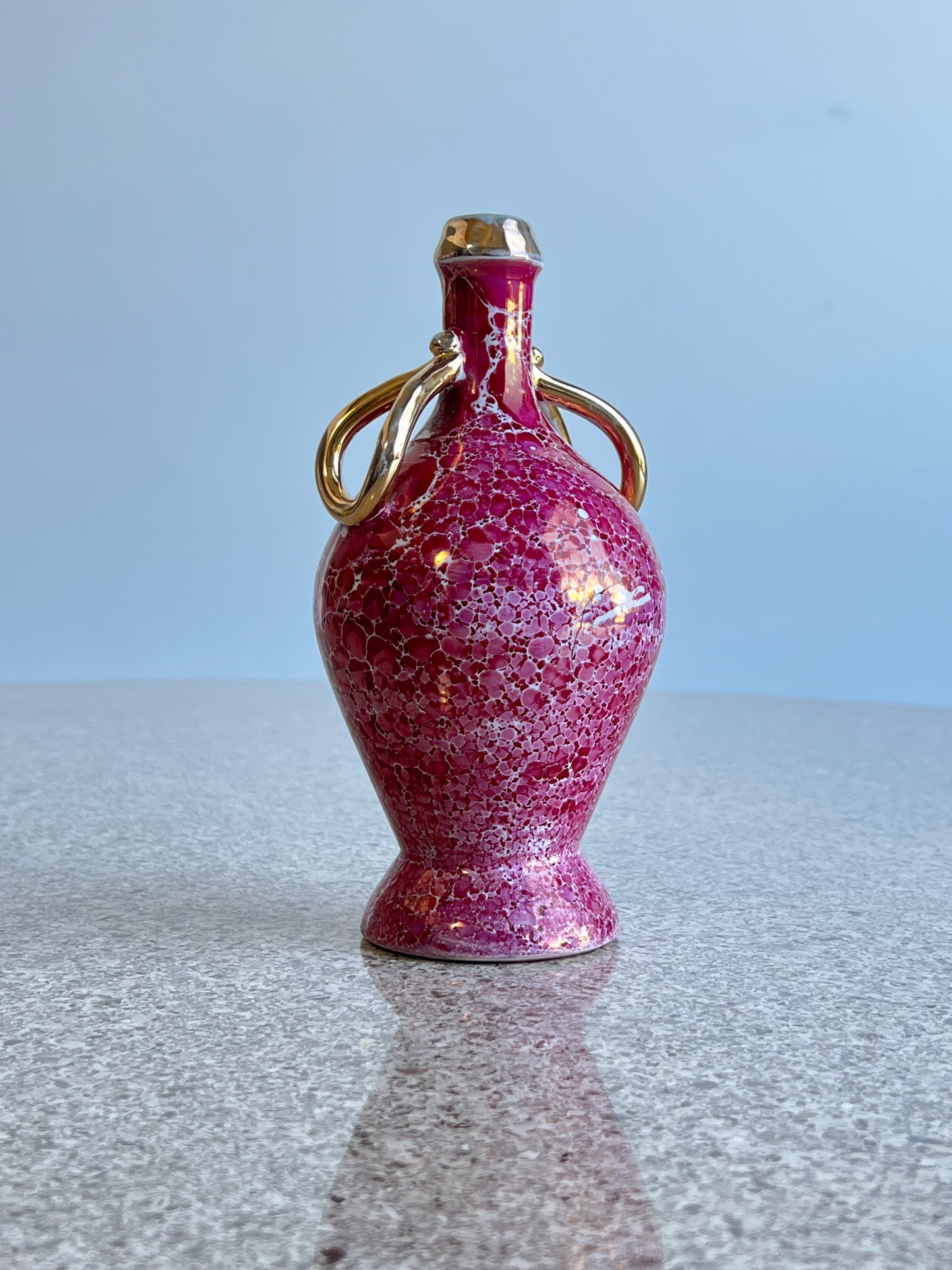 Limoges Italian Porcelain Light Purple Vase, 1970s
