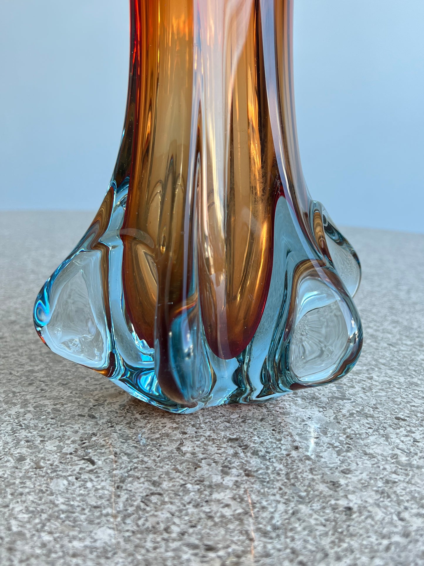 Archimede Saguso Murano Orange Glass Vase, 1960