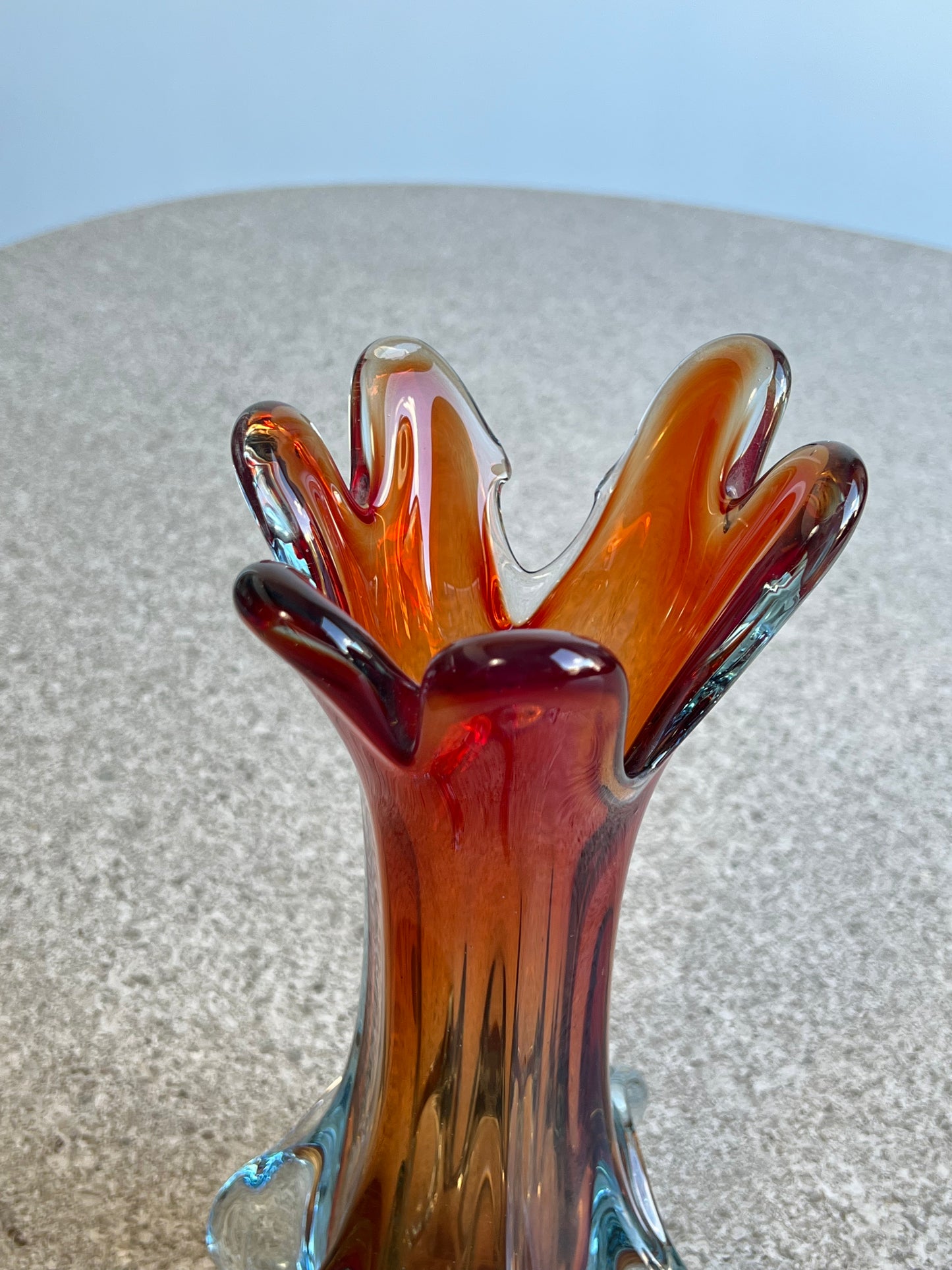 Archimede Saguso Murano Orange Glass Vase, 1960
