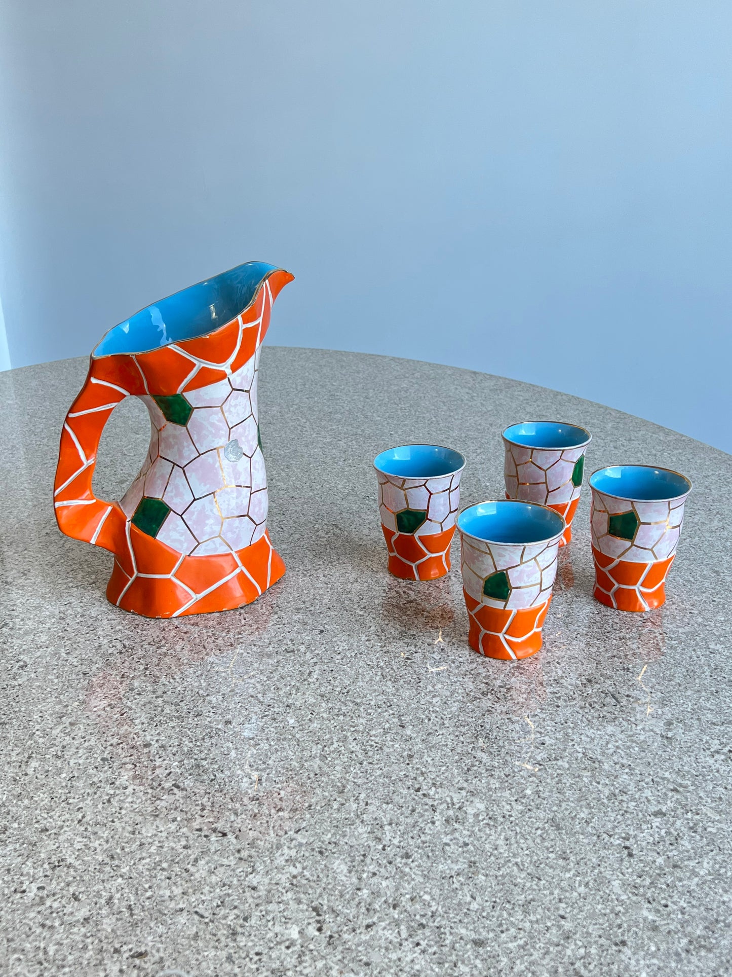 Pucci Umbertide Hand Made Water Jug Set, 1940s