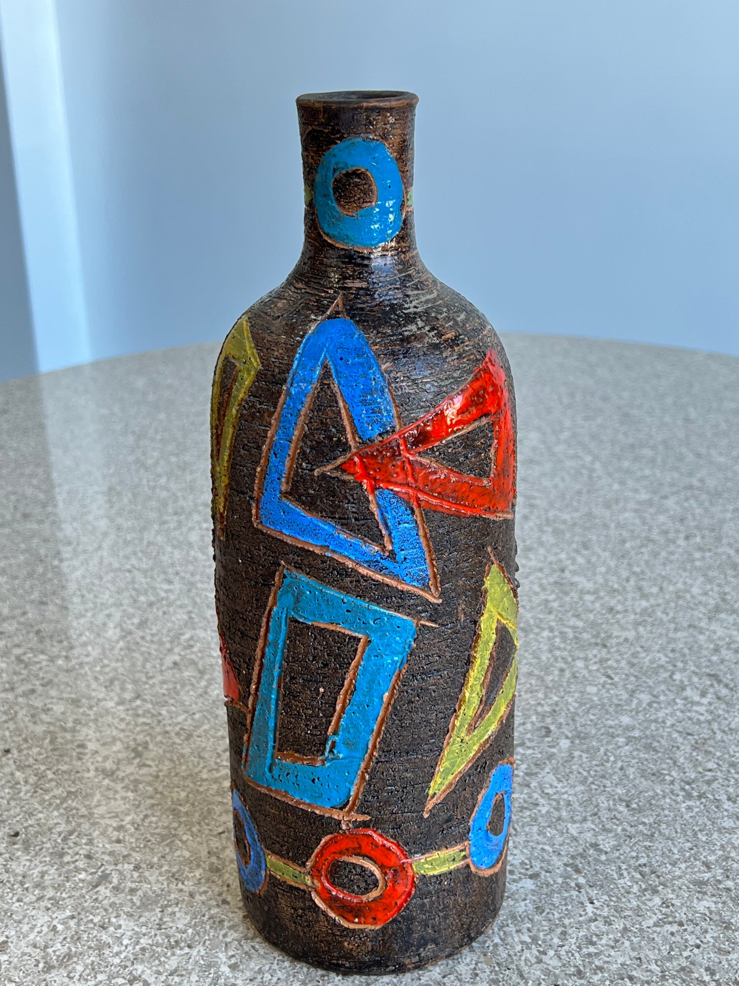 Bitossi Hand Painted Ceramic Decorative Bottle, 1960s