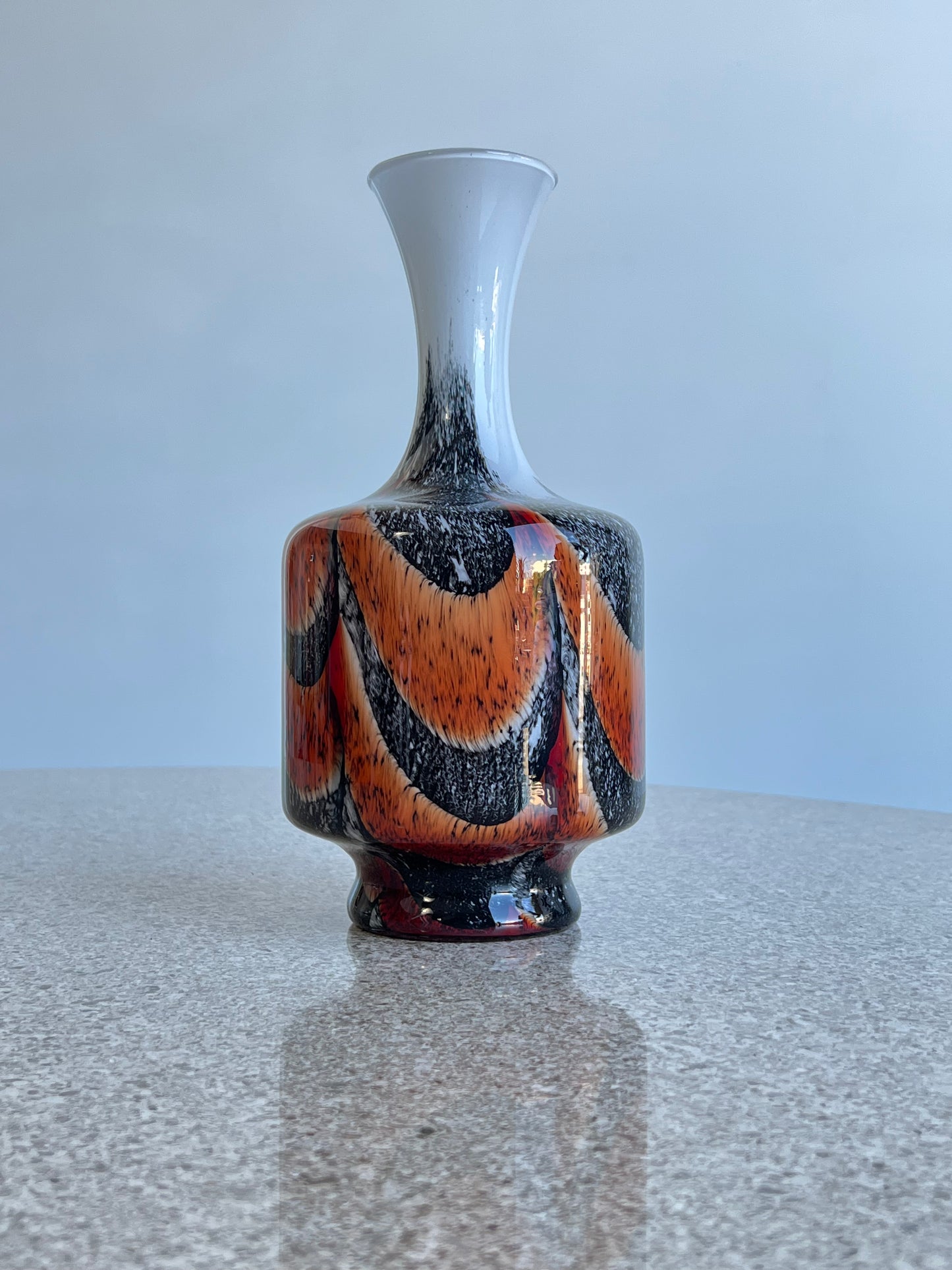 Carlo Moretti Opaline Glass Vase, 1970s