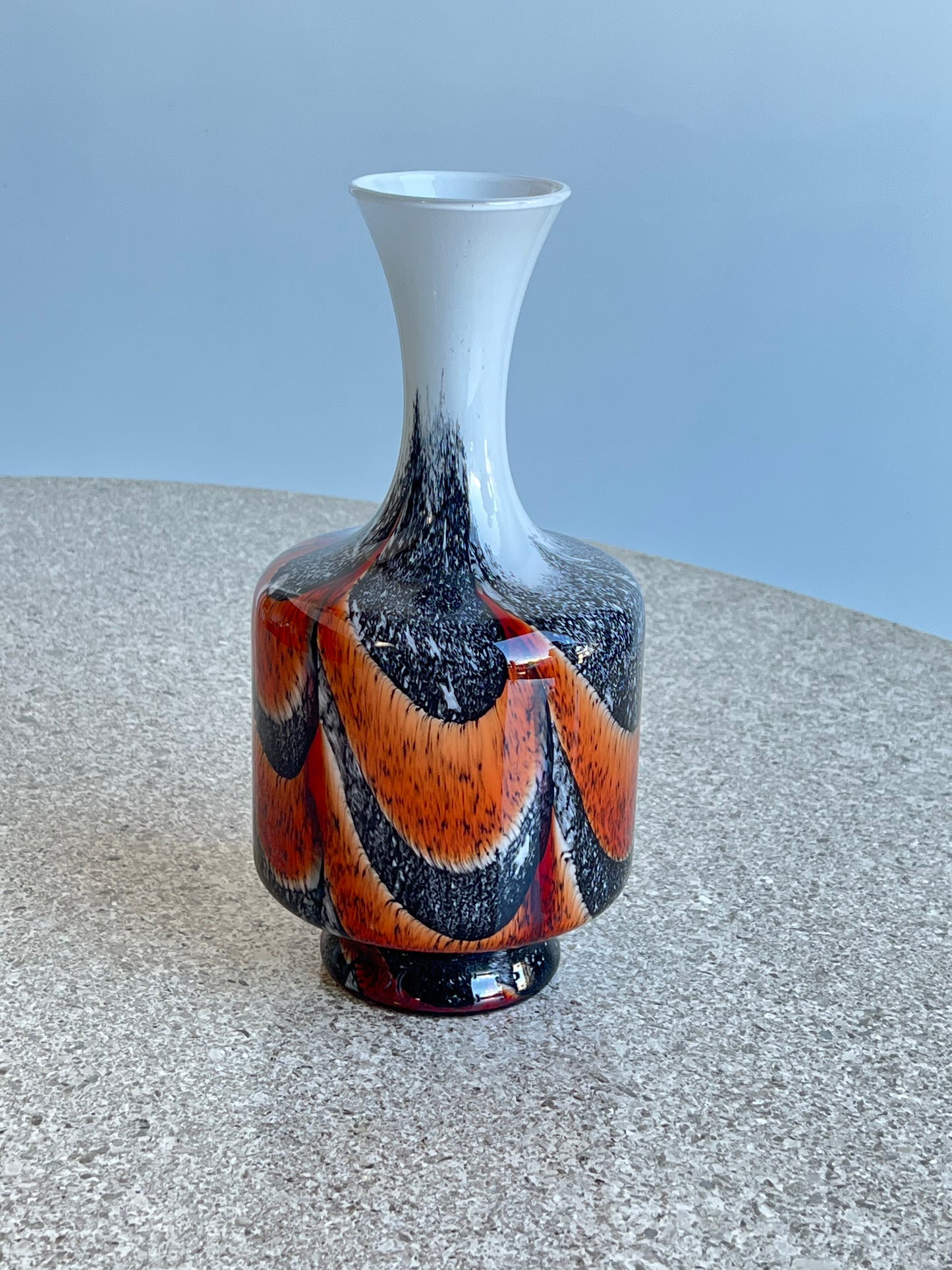 Carlo Moretti Opaline Glass Vase, 1970s