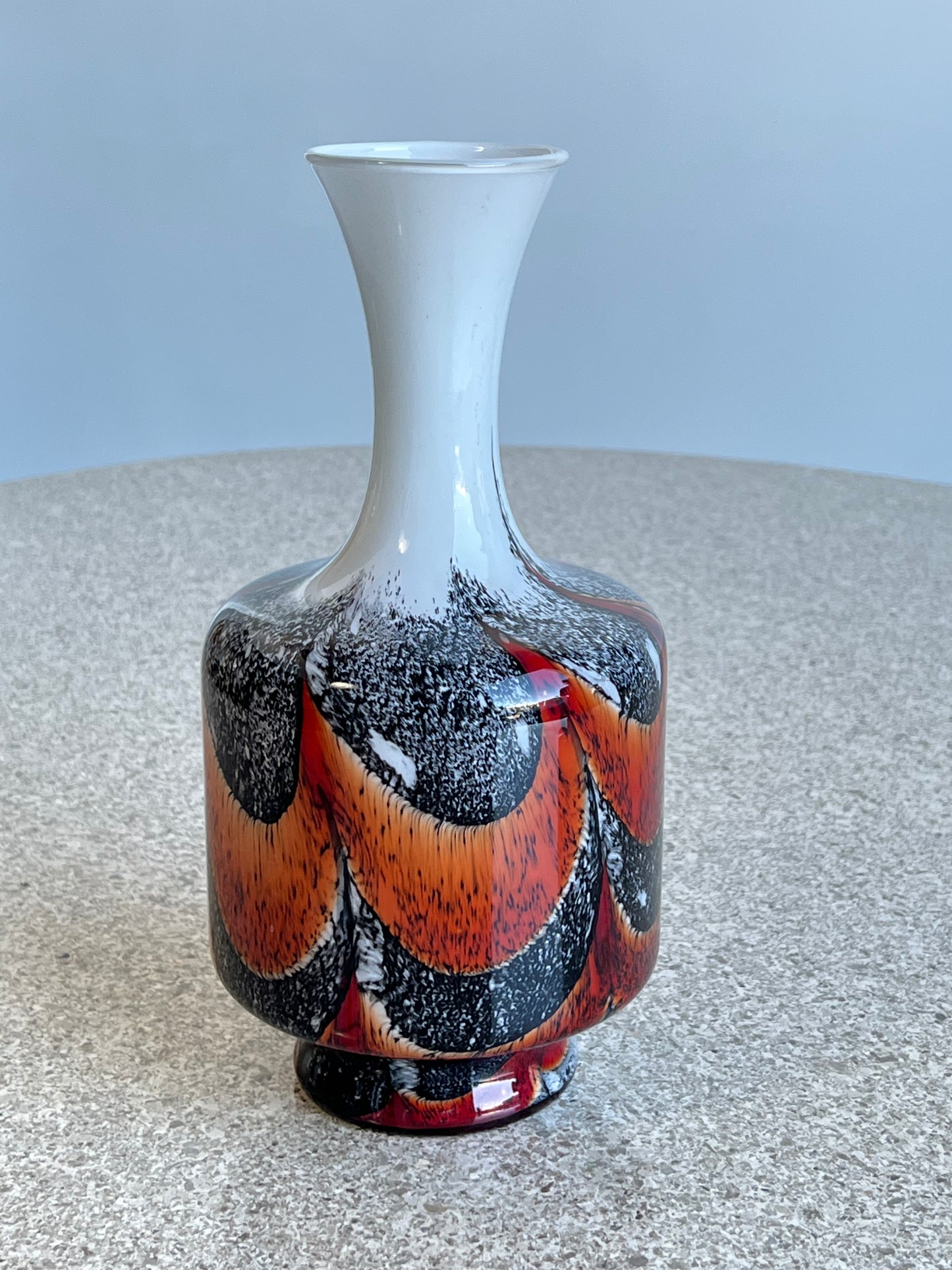 Carlo Moretti Opaline Glass Vase, 1970s