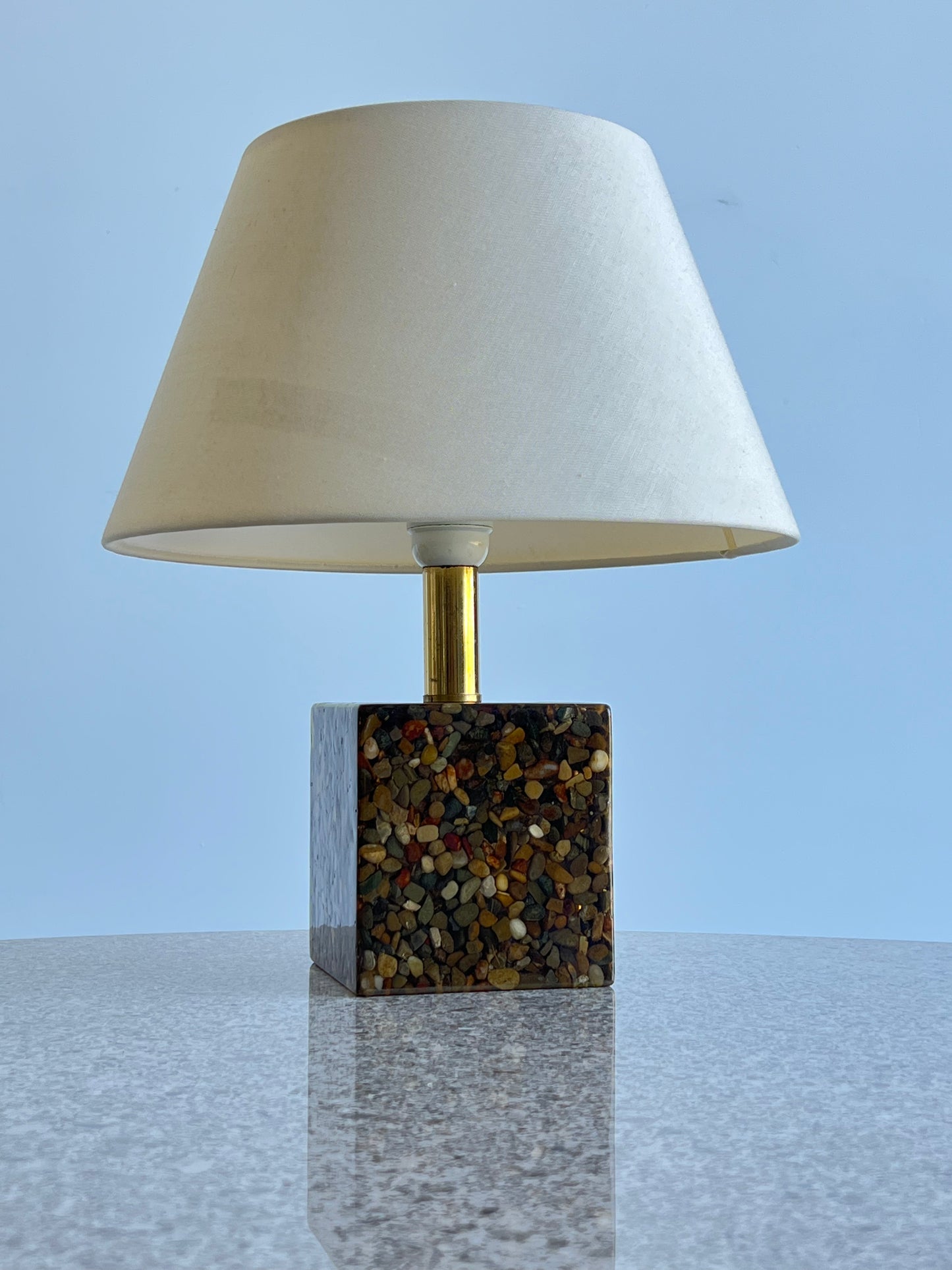 Set of Two Bed Side Lamps by Arte Luce in Brass and Resin, 1970s