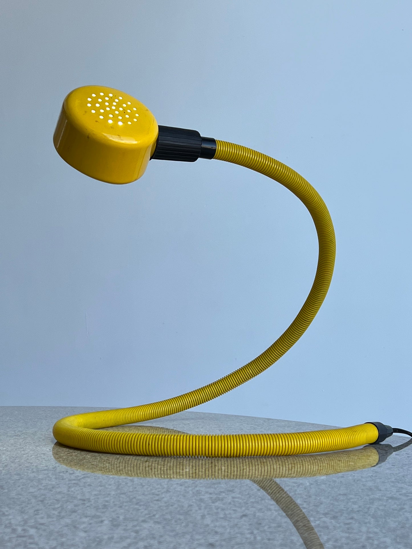 "Snake" by Isao Hosoe for Valenti Italia Yellow Table Lamp, 1980s