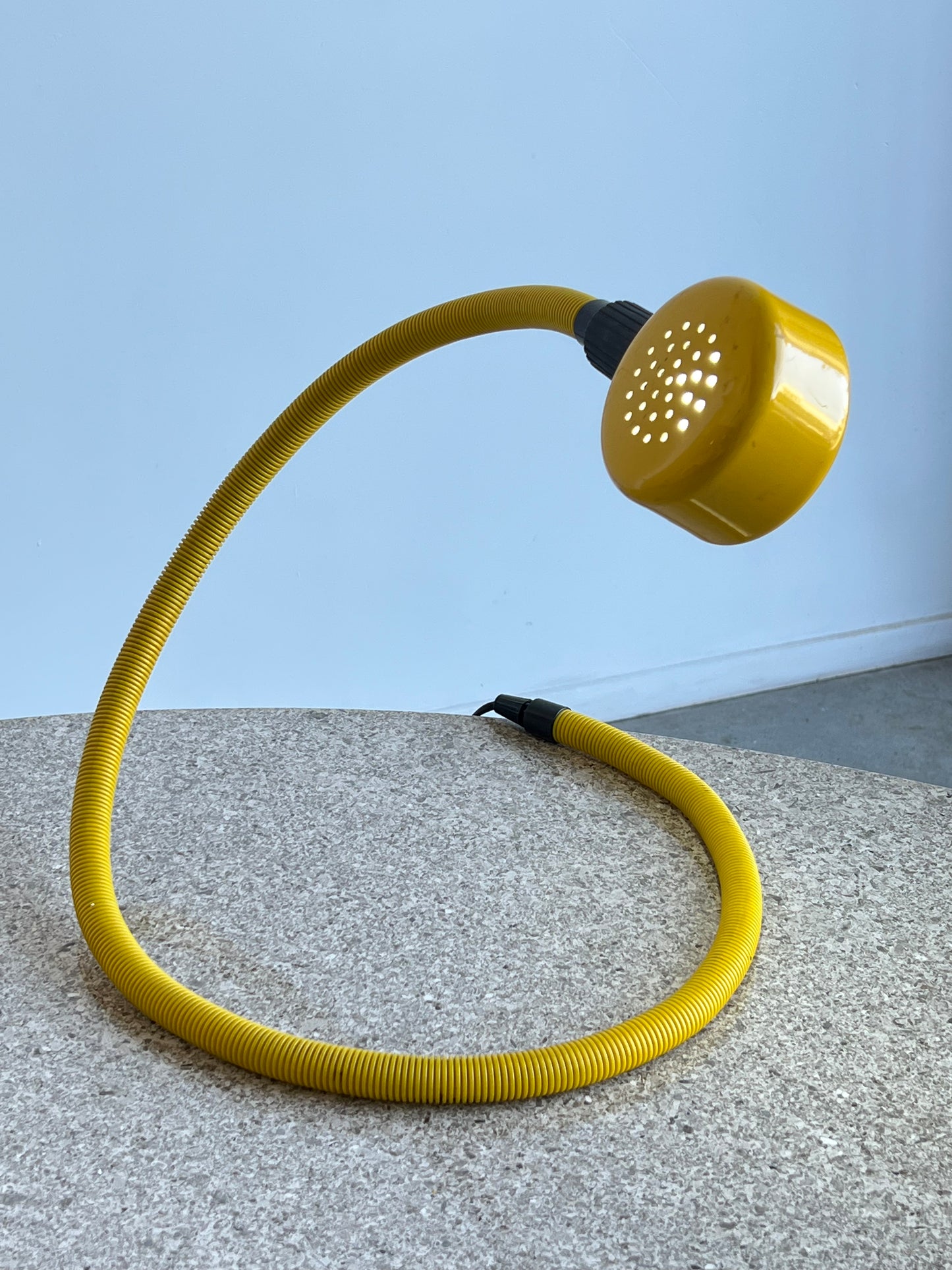 "Snake" by Isao Hosoe for Valenti Italia Yellow Table Lamp, 1980s