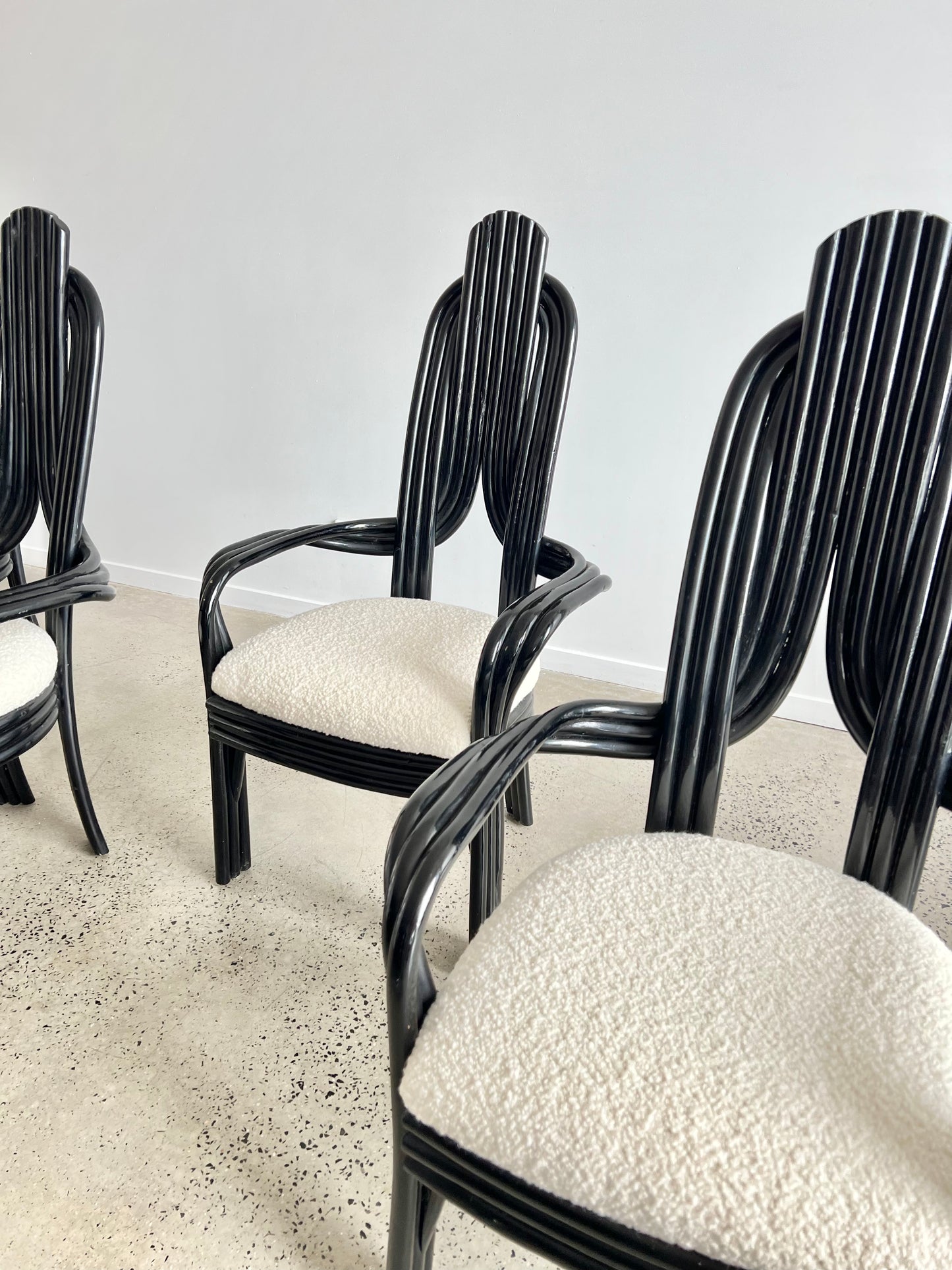 Bamboo Dining Chairs by Axel Enthoven, Set of Four, 1980s