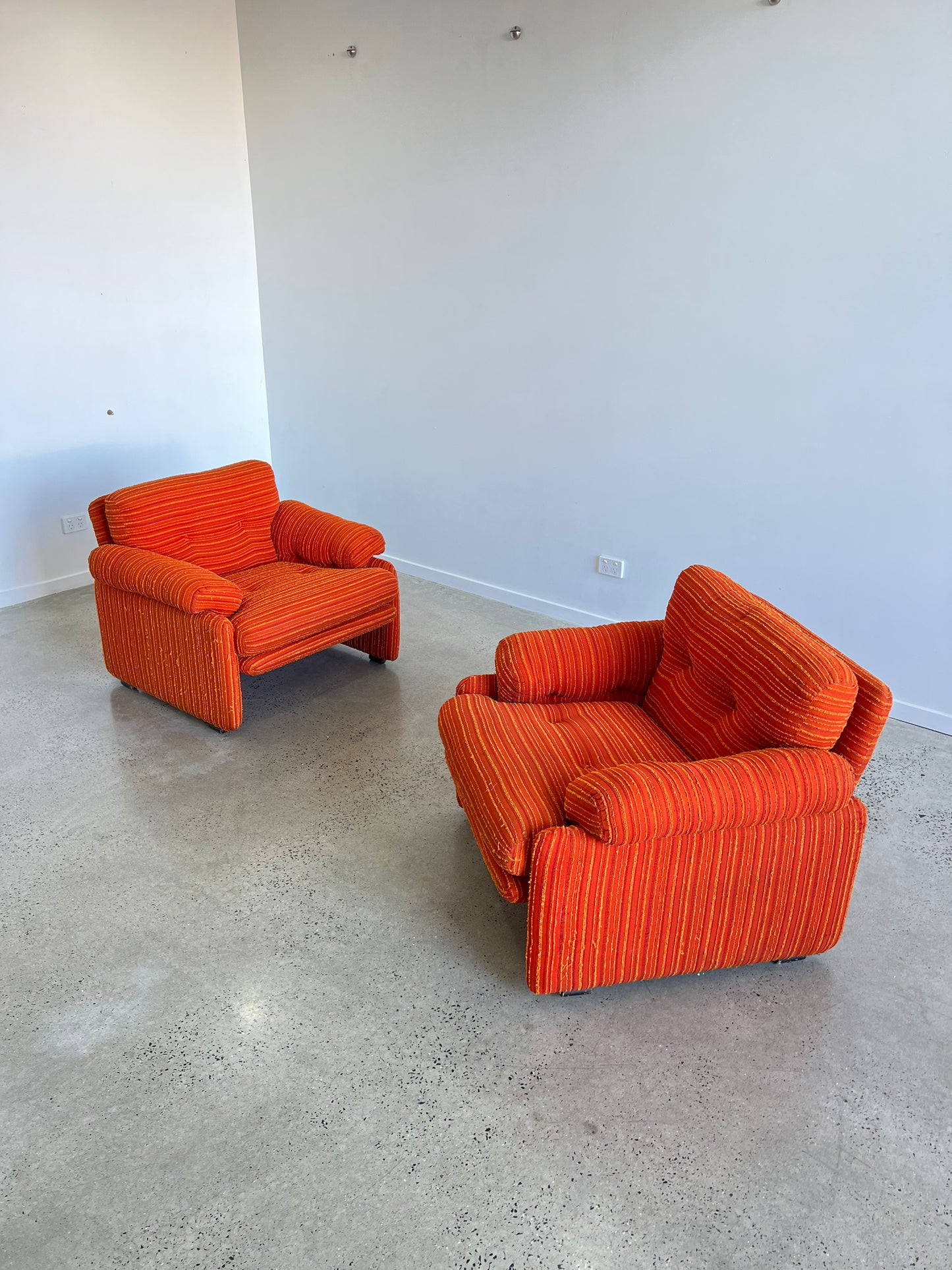 "Coronado" by Tobia Scarpa for C&B Italia, Set of Two Lounge Armchairs, 1970s