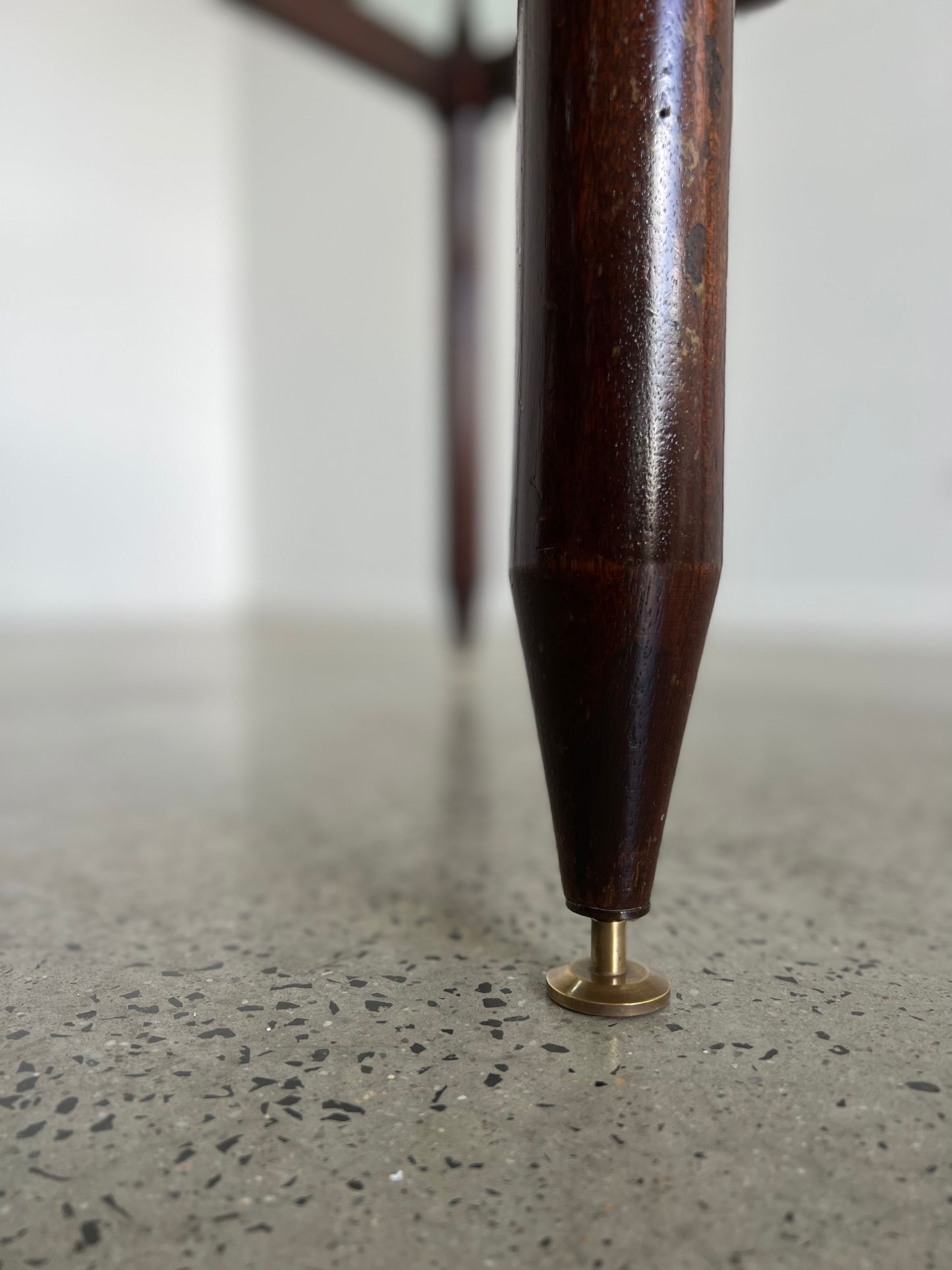 Square Glass and Teak Wood Mid Century Modern Table, 1950s