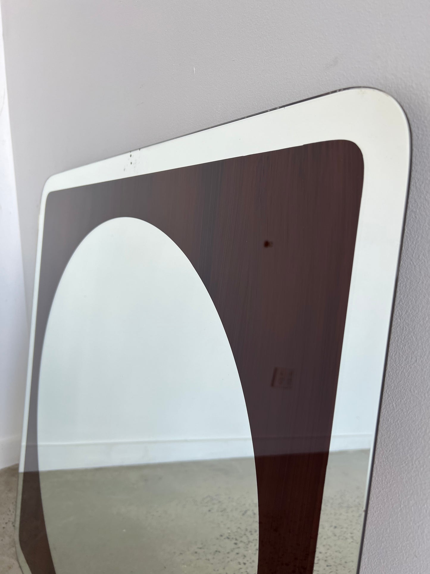 Fontana Arte Mid Century Modern Square Wall Mirror, 1970s