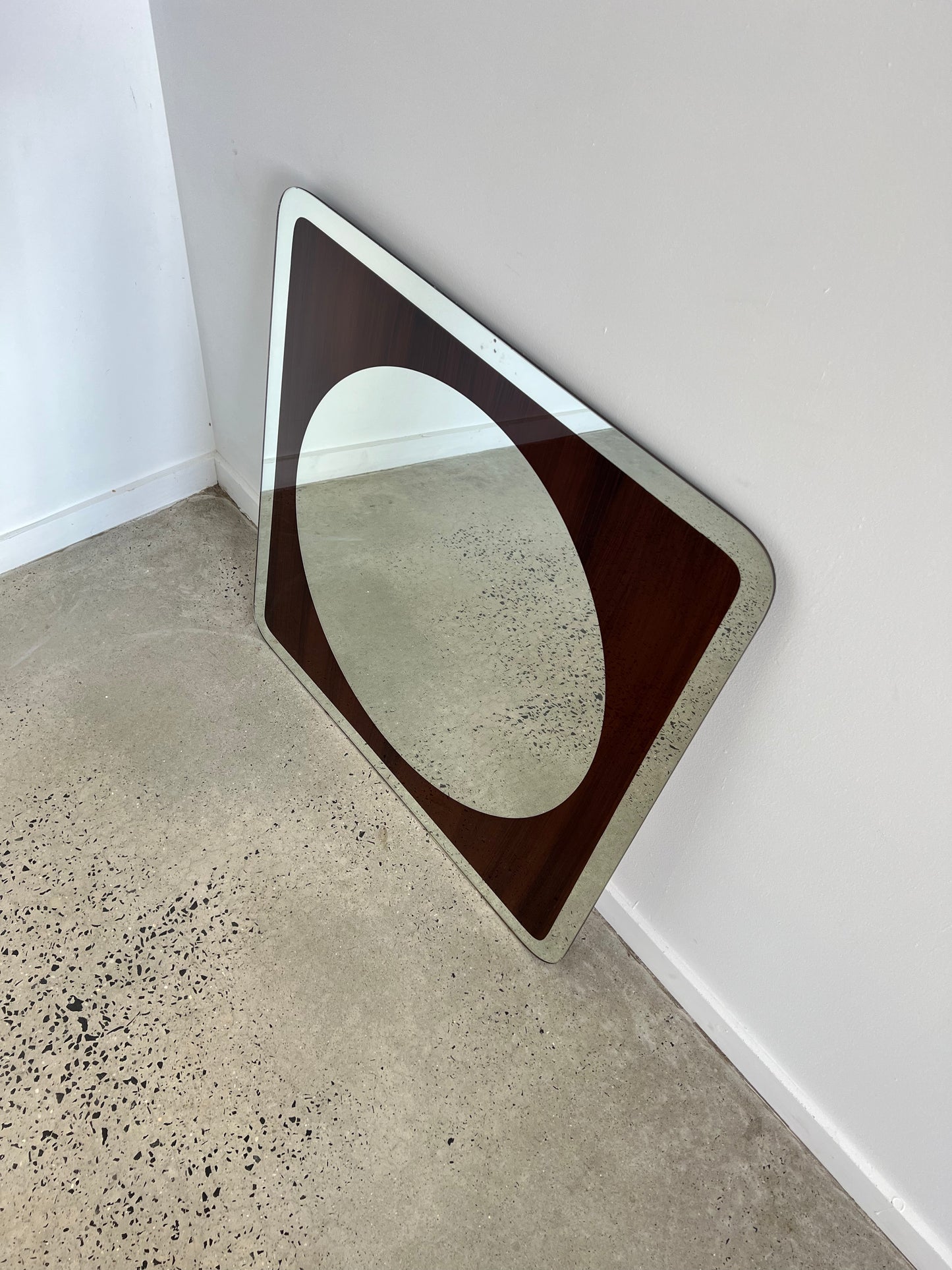 Fontana Arte Mid Century Modern Square Wall Mirror, 1970s