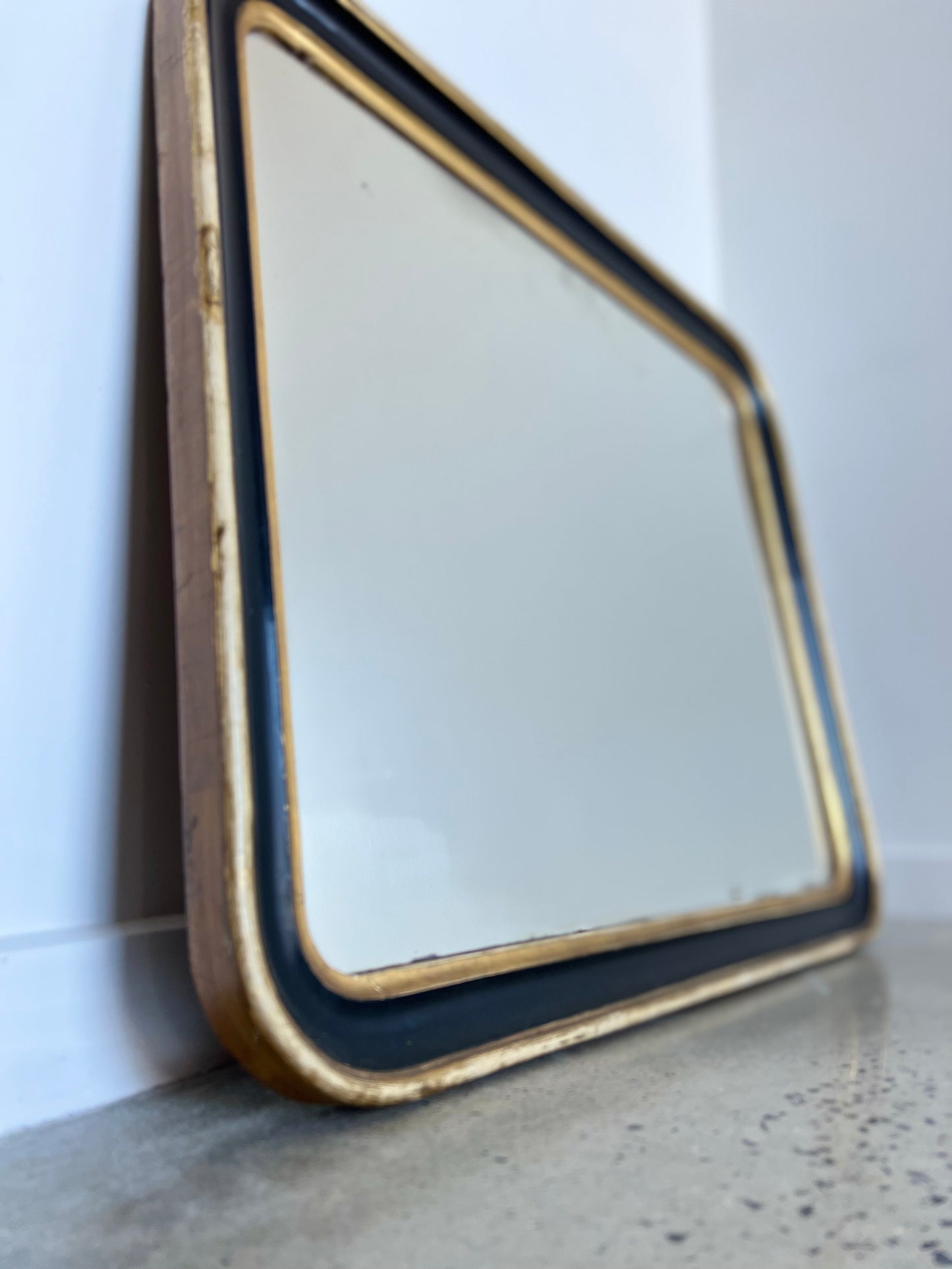 Mid century Italian Wall Mirror with Gold Leaf Work, 1940s