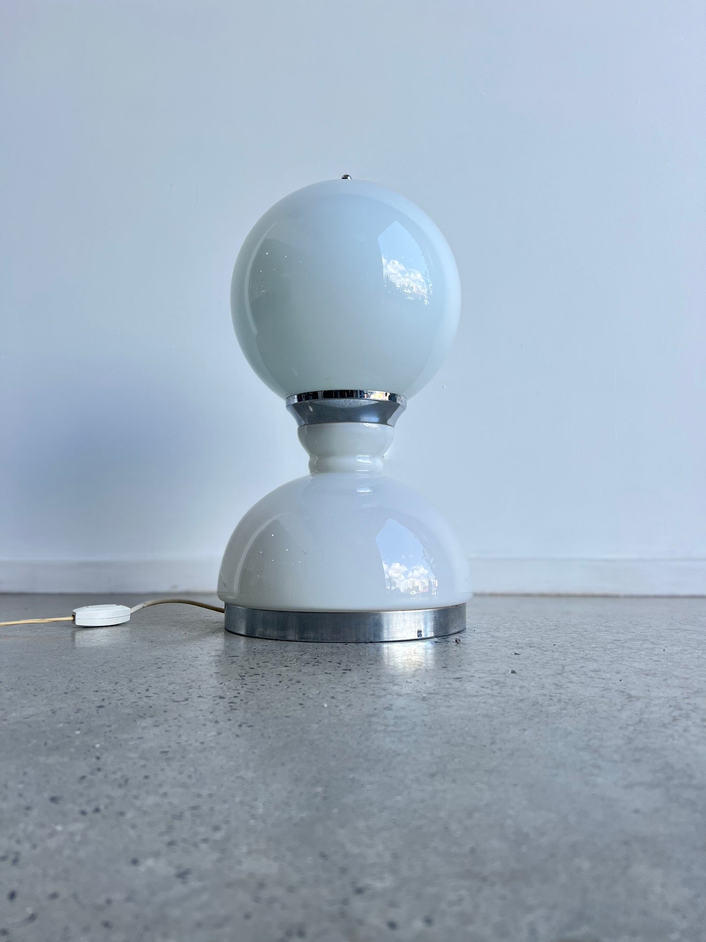 Italian Murano Glass Space age Chrome Table Lamp, 1960s