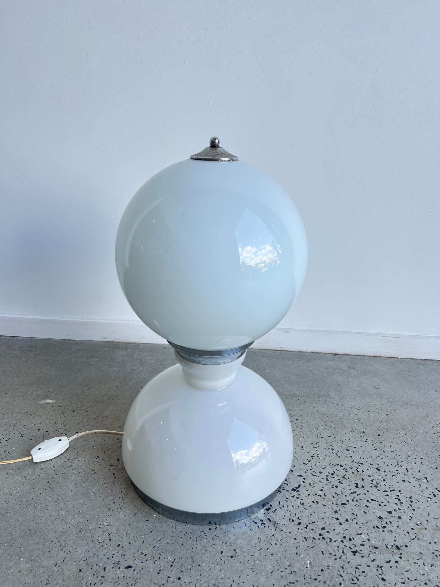 Italian Murano Glass Space age Chrome Table Lamp, 1960s