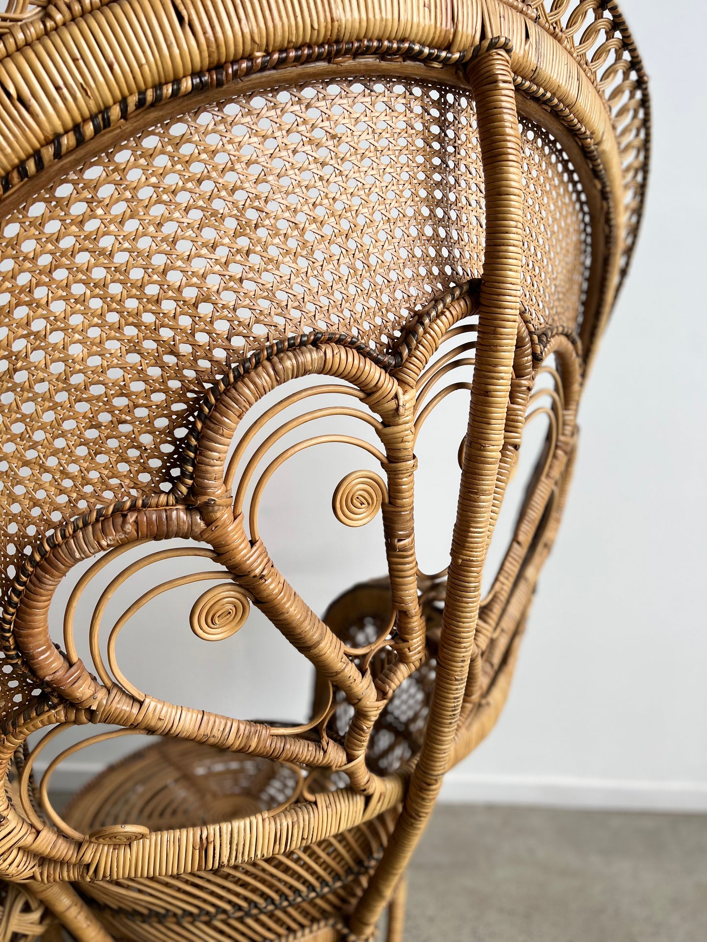 Bohemian Woven Rattan Peacock Chair, 1960s