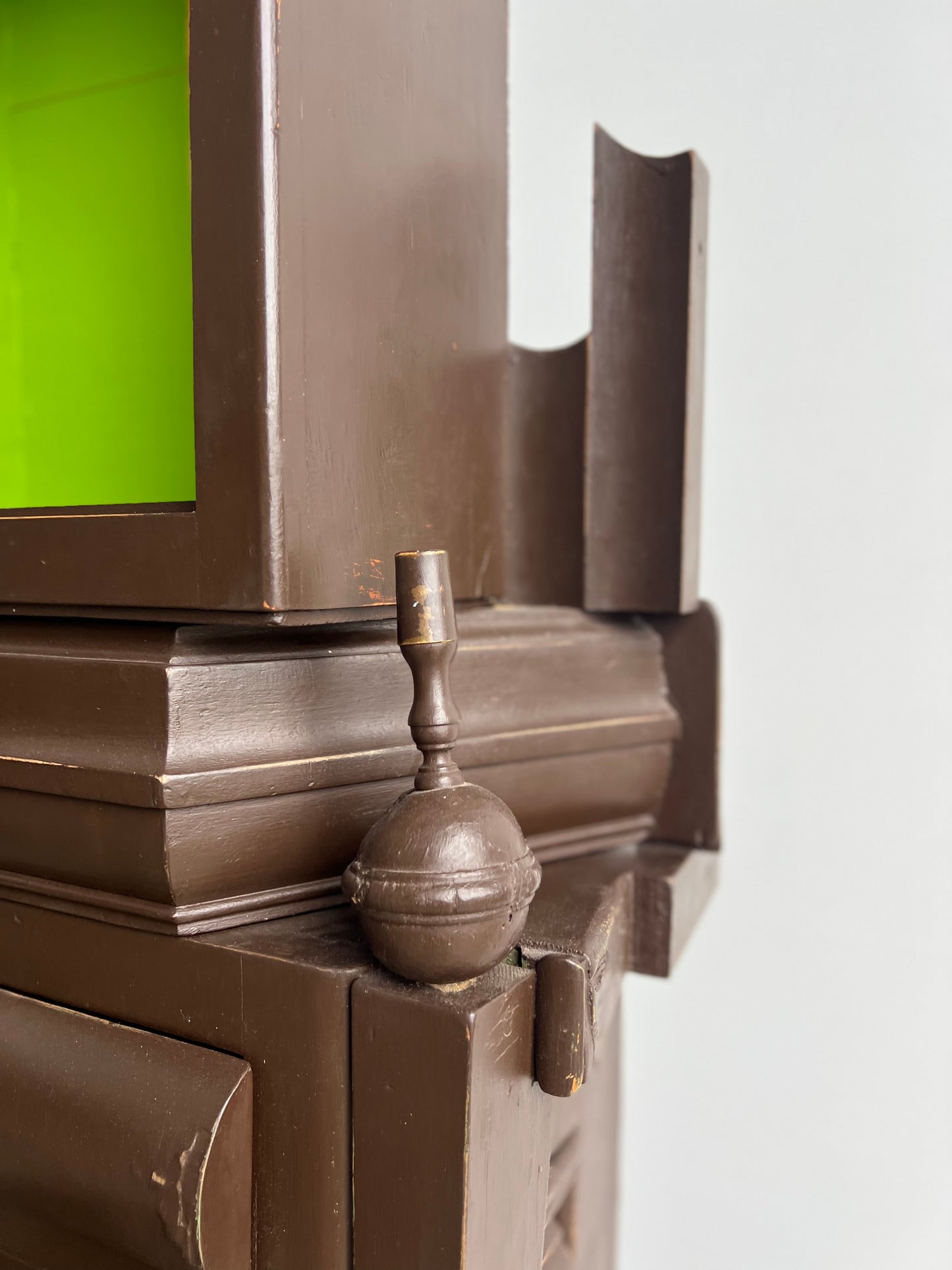 Cabinet Contemporary Brown and Green Functional Sculpture by  Paolo Lumini, Tuscany Italy