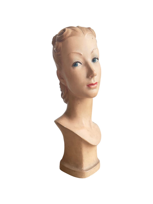 Italian Hand - Painted Mannequin Head, 1920s - Lumini Collections