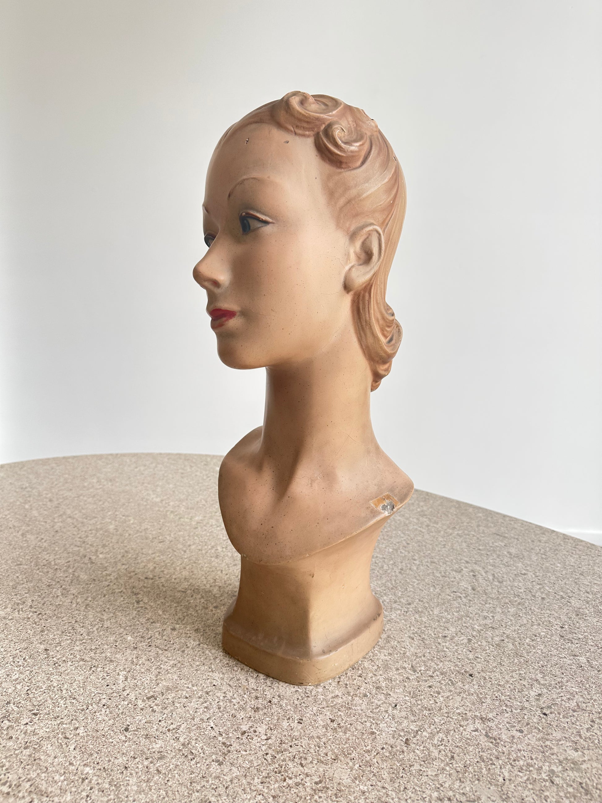 Italian Hand Painted Mannequin Head 1920s-