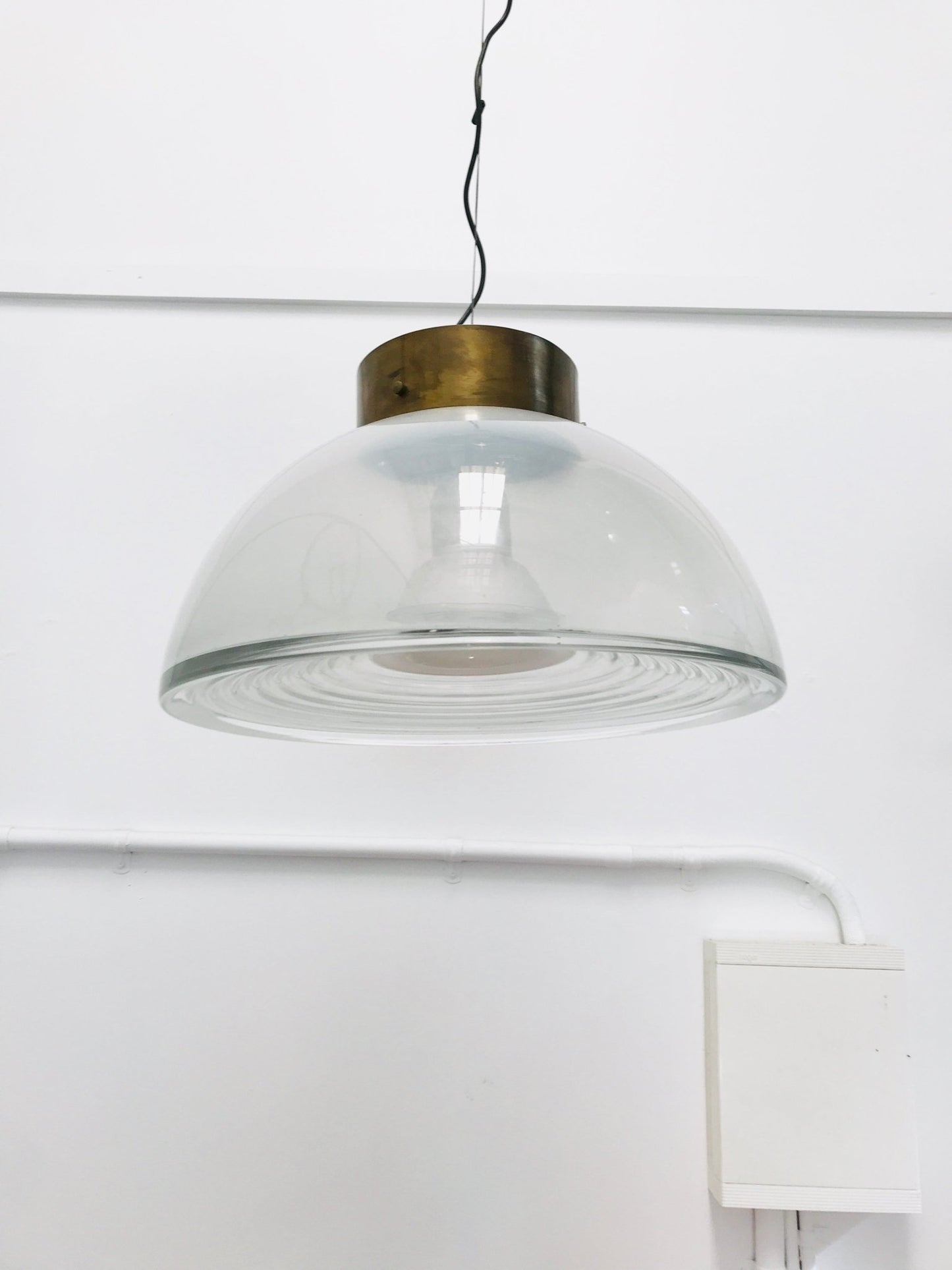 Italian Murano Glass and Brass Pendant Light, 1960s - Lumini Collections
