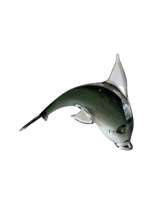 Italian Smoked Murano Glass Dolphin Sculpture, 1960s - Lumini Collections