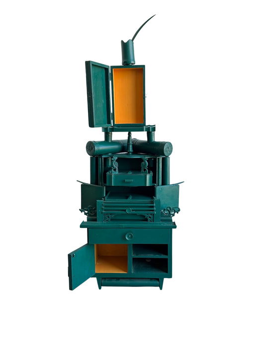 Cabinet Contemporary Functional Green Sculpture by  Paolo Lumini, Tuscany Italy