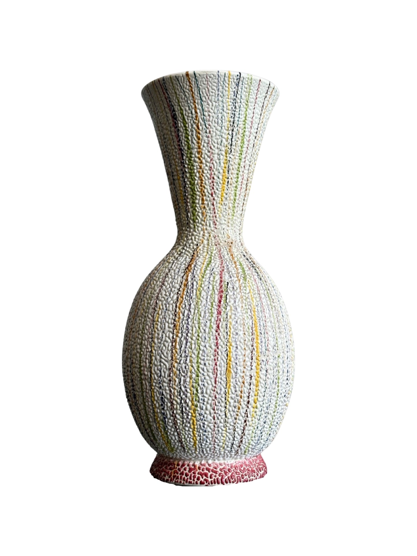 Italian Multicoloured Hand Made Ceramic Vase, 1960