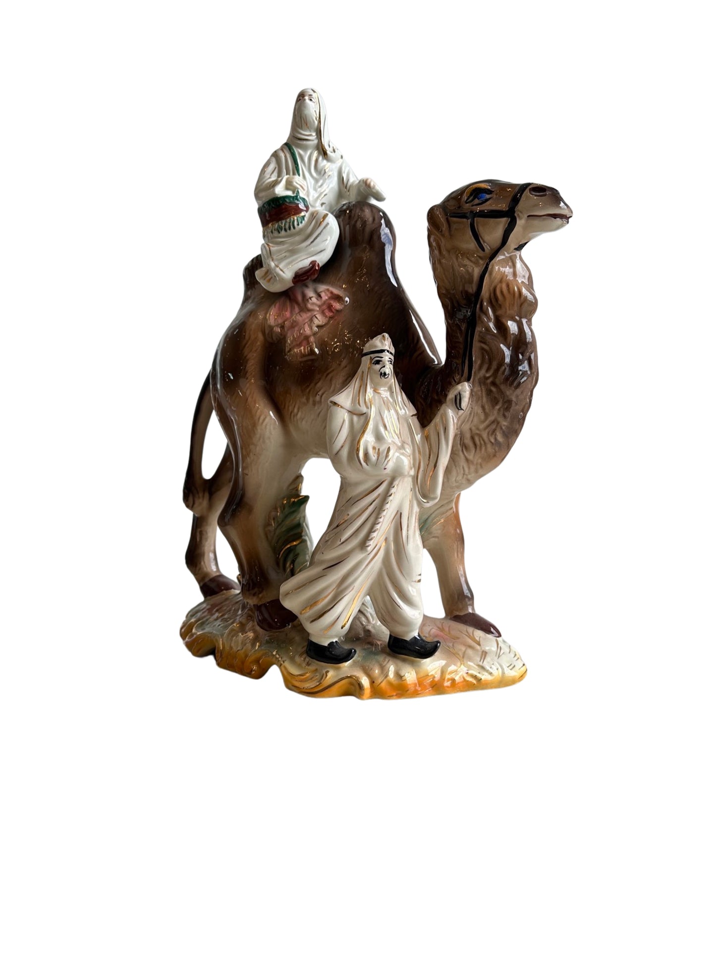 Capodimonte Hand Painted Porcelain Camel Sculpture, 1950s