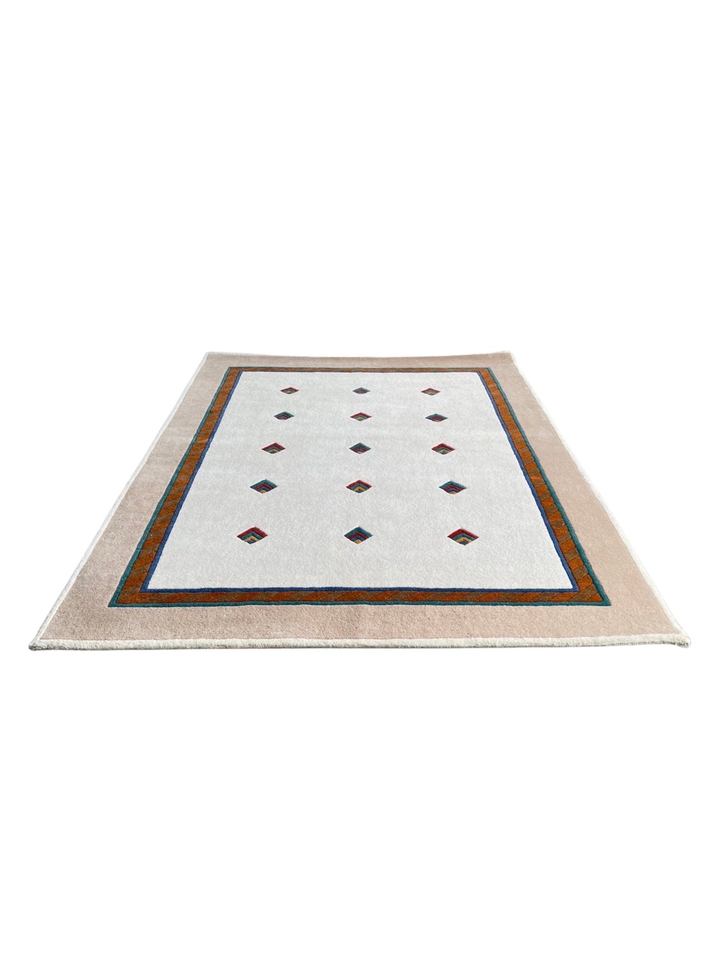 Modern Cream Wool Carpet by Catharina Dramborg for Kinnasand - Lumini Collections