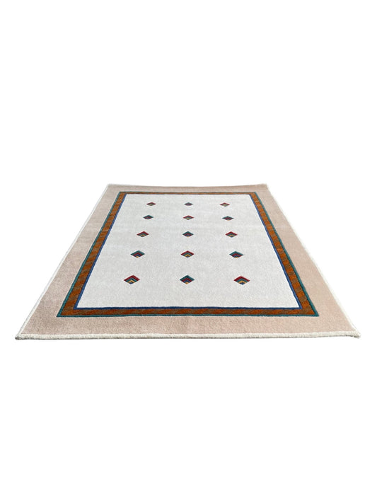 Modern Cream Wool Carpet by Catharina Dramborg for Kinnasand - Lumini Collections