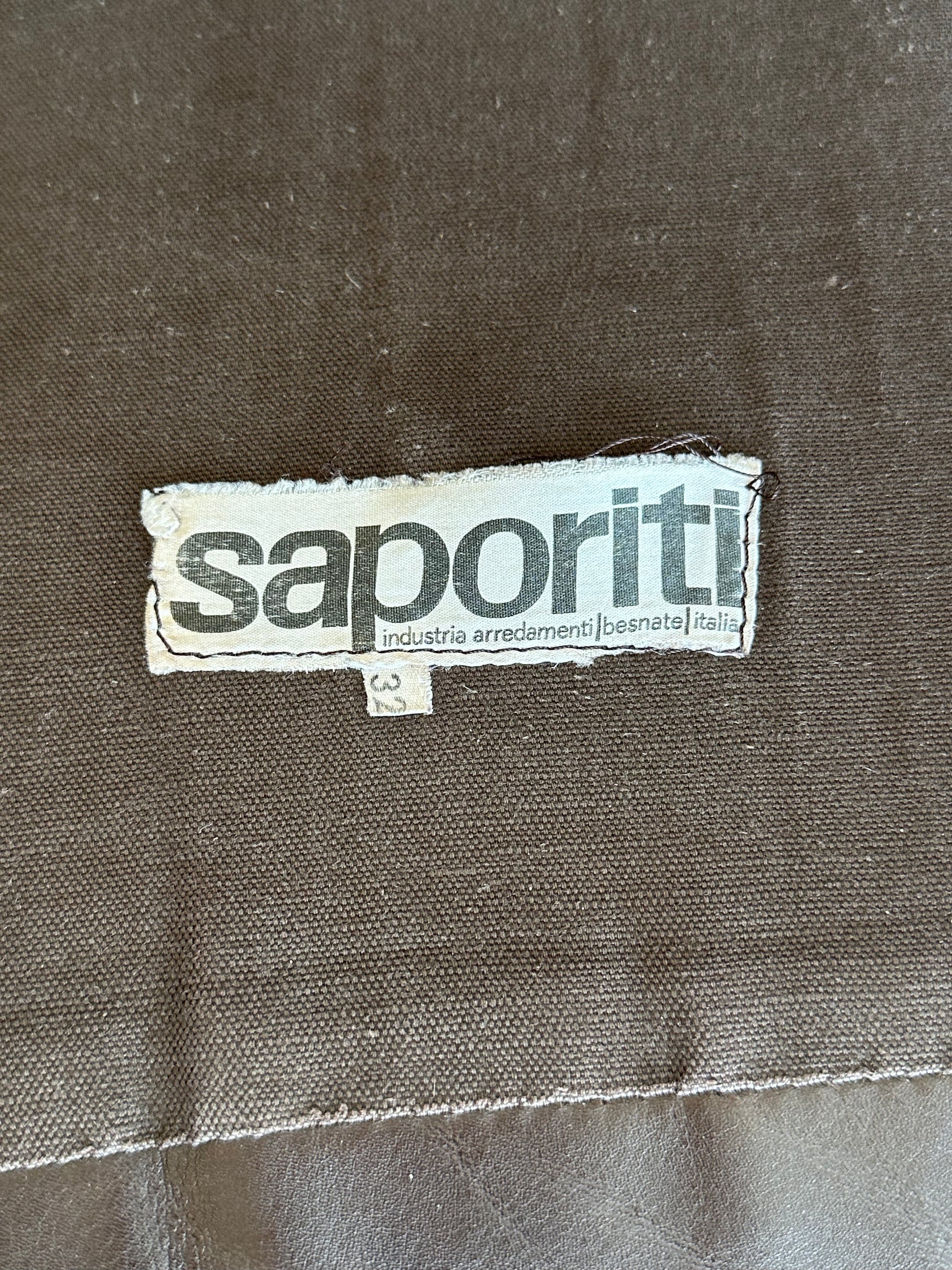 "La Vela"by Giovanni Offredi for Saporiti Italia Brown Leather with Ottoman Lounge Chair, 1960 - Lumini Collections