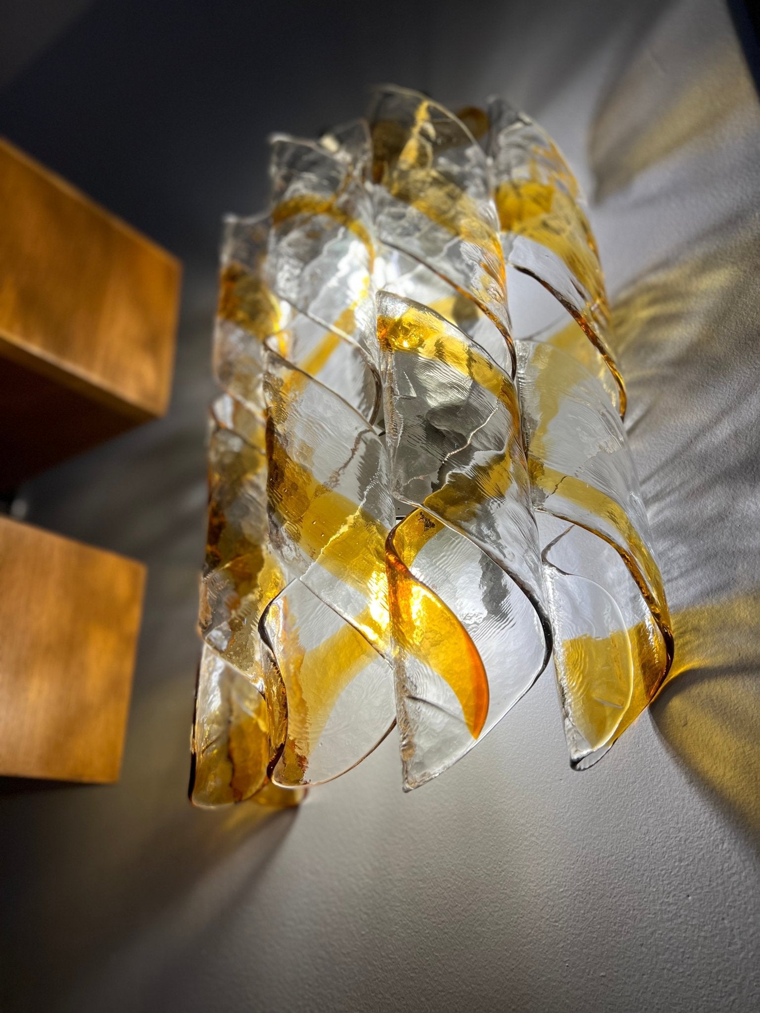 Mid - Century Modern Torciglione Wall Light by Mazzega - Lumini Collections