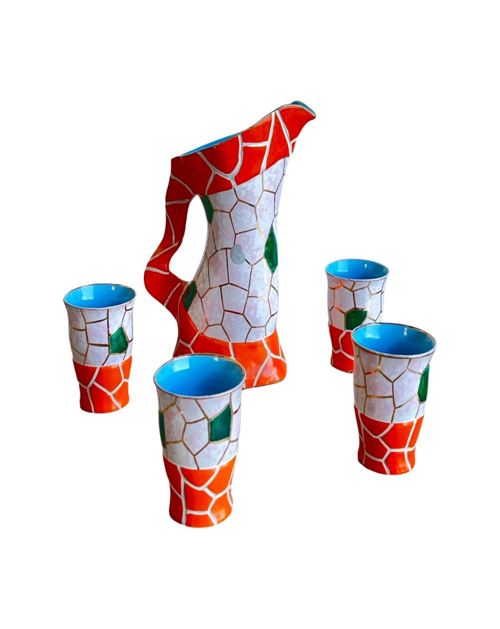 Pucci Umbertide Hand Made Water Jug Set, 1940s - Lumini Collections