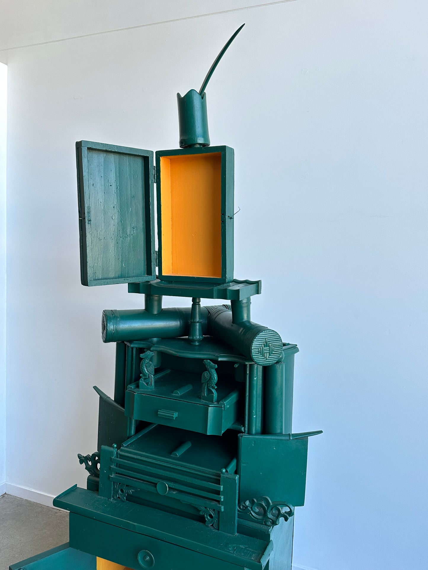Sculptural Italian cabinet by Paolo Lumini with storage compartments 11