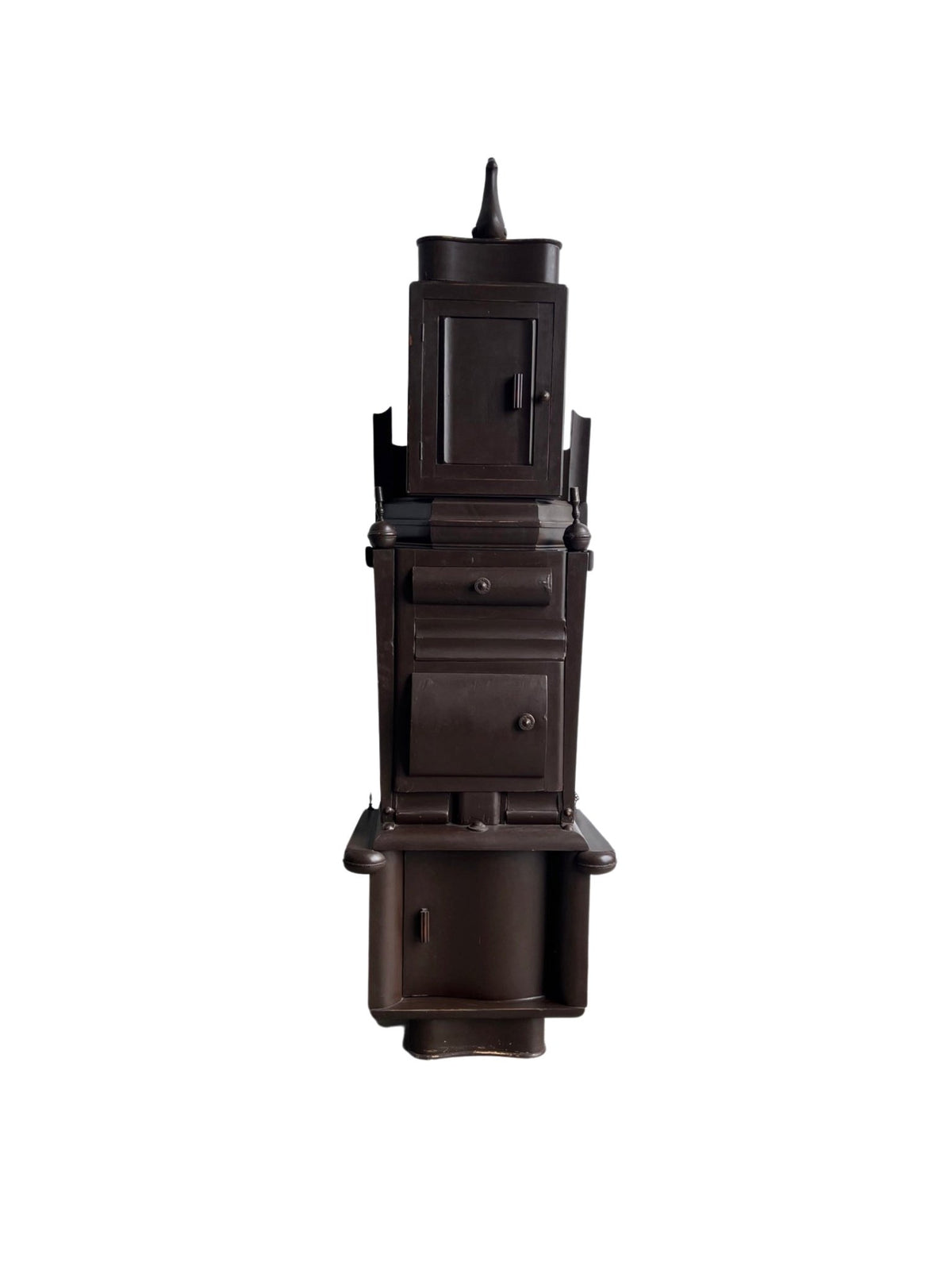 Dark brown cabinet object on a white background