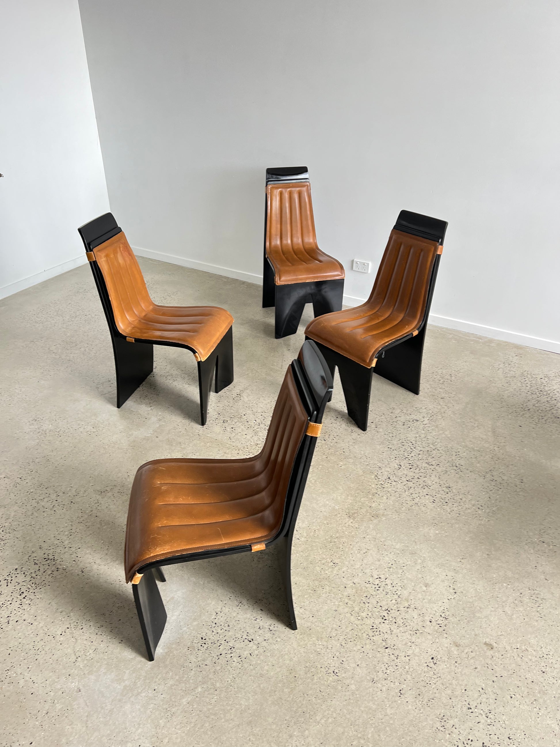 Willy Rizzo Dining Chairs for Mario Sabot, Italy 1960s