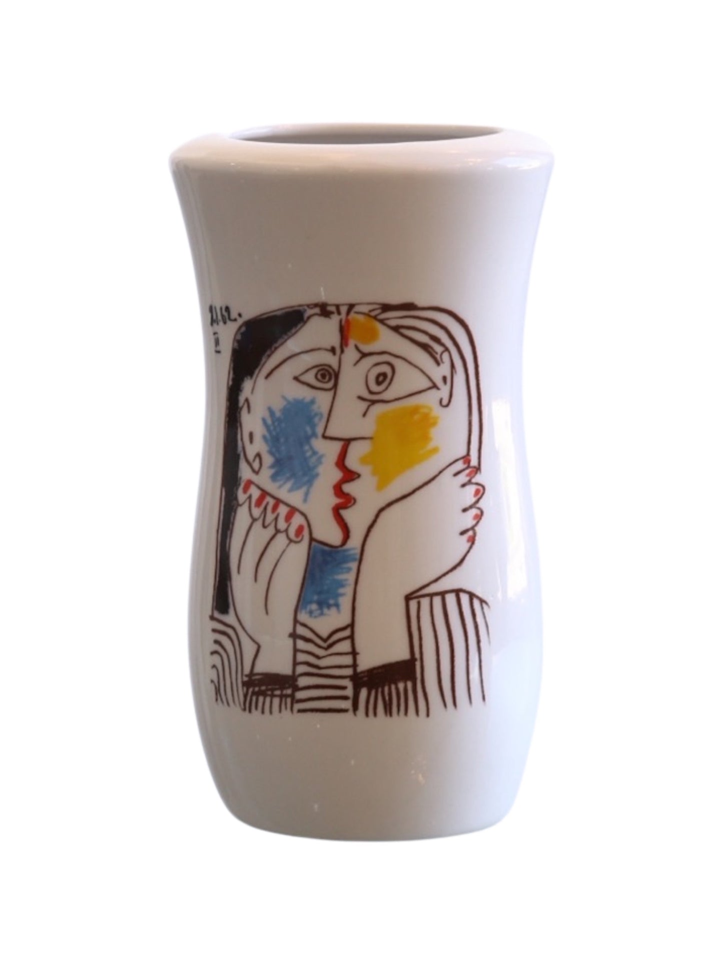 Italian Porcellane Tognanna Ceramic Vase Representing a Picasso Painting